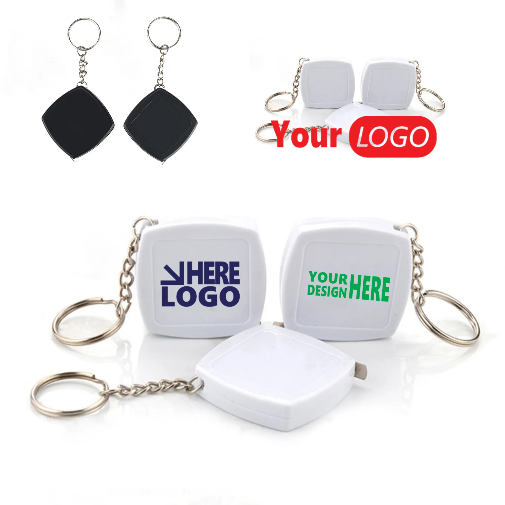 MOQ 20 PCS Mini Tape Measure Keychain Personal Logo Gifts 5