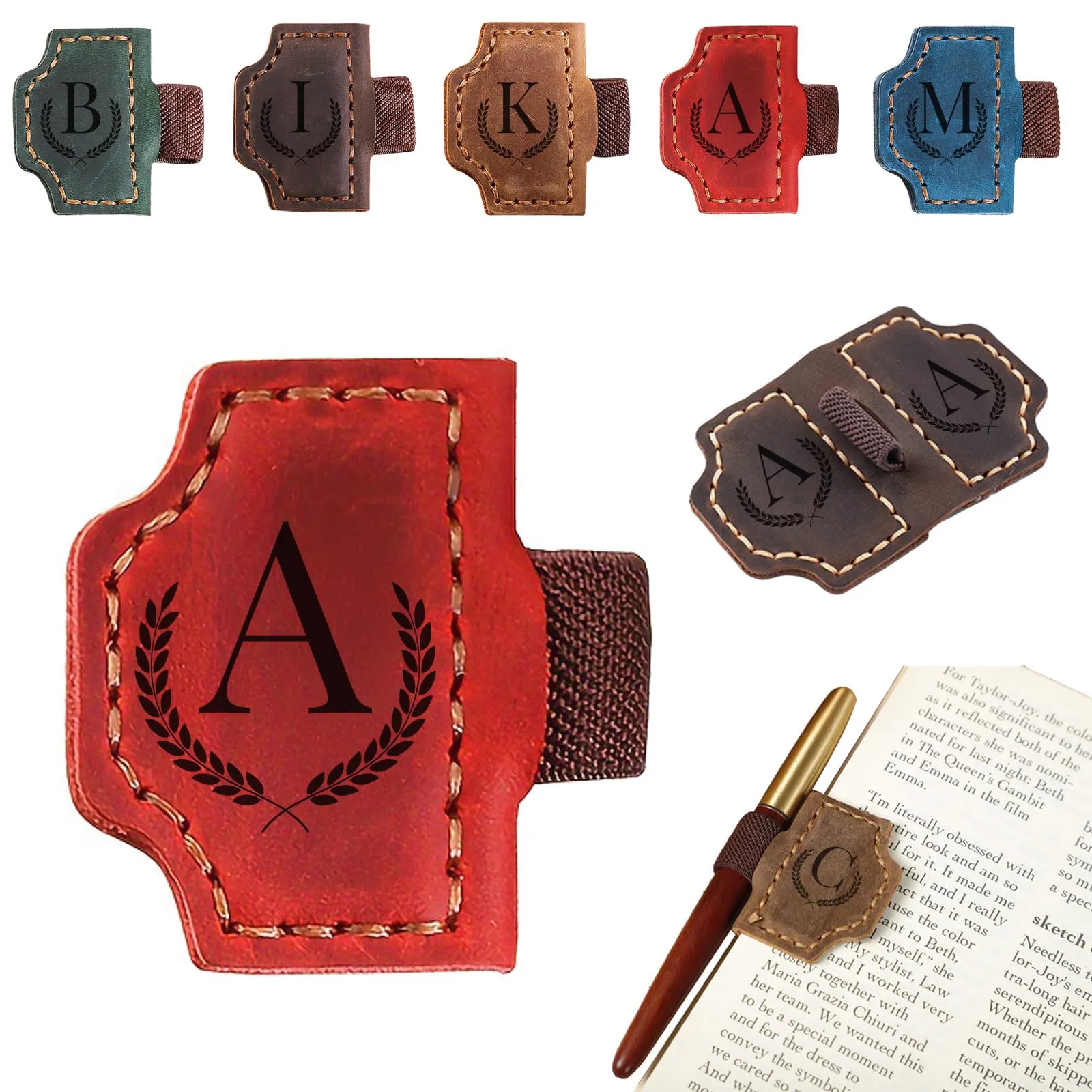 Magnetic Leather Bookmark with Pen Holder 20