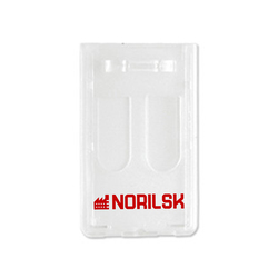 2.15" W x 3.44" H - Vertical Rigid Card Holder (1 Color Imprint)
