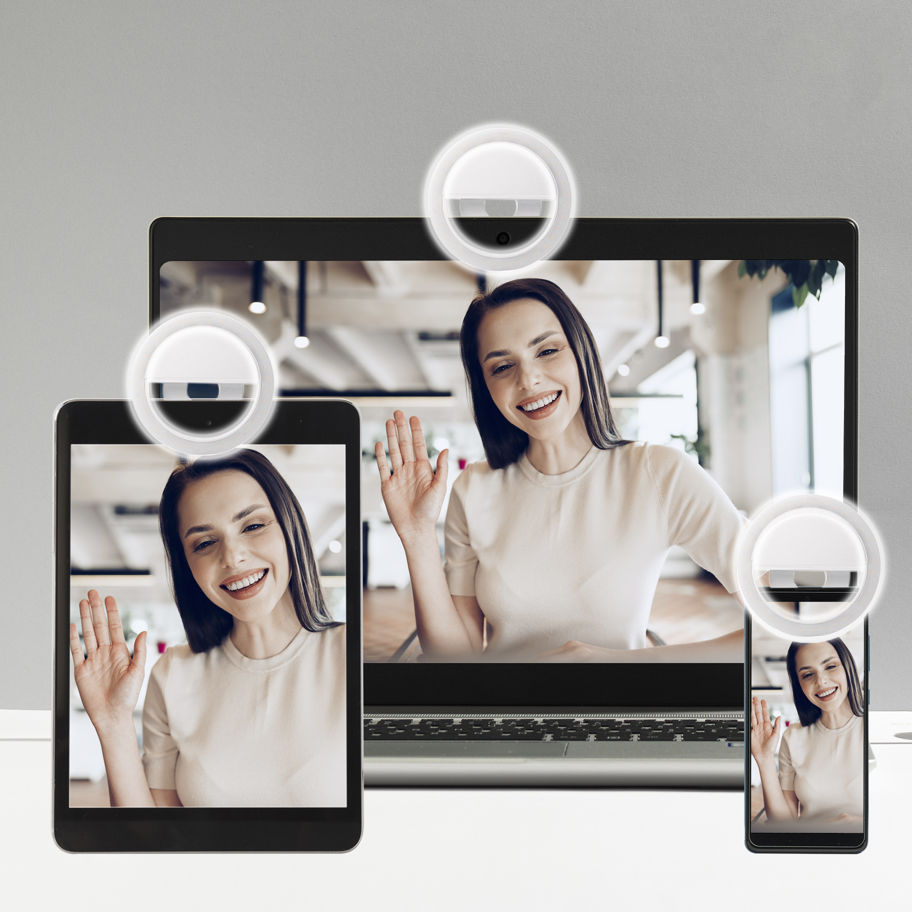 Portable Clip-On Ring Light for Selfie and Zoom Conferencing 17