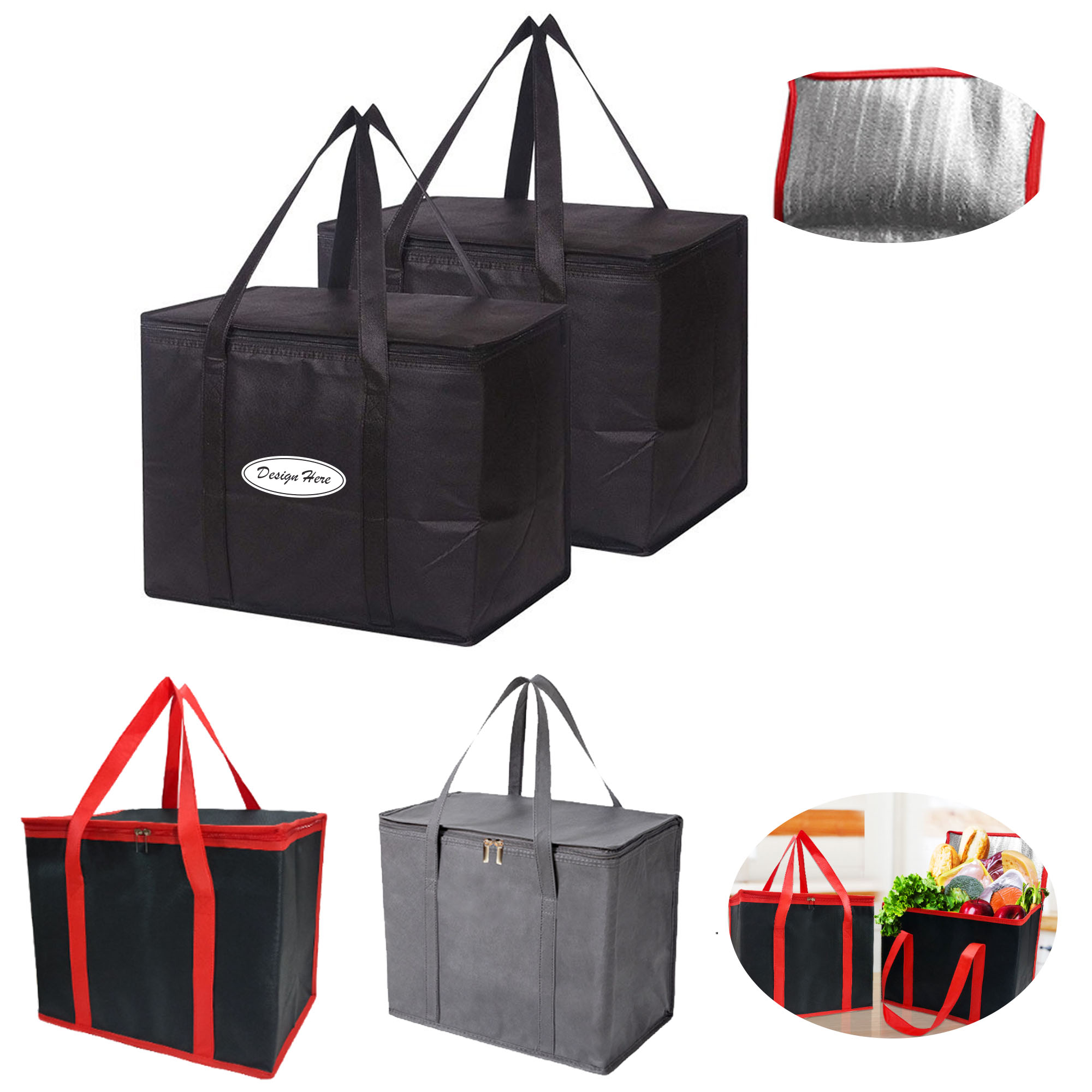 Durable Non-Woven Insulated Bag with Aluminum Foil Lining 7