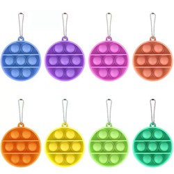 Round Push Popping Bubble Keychain