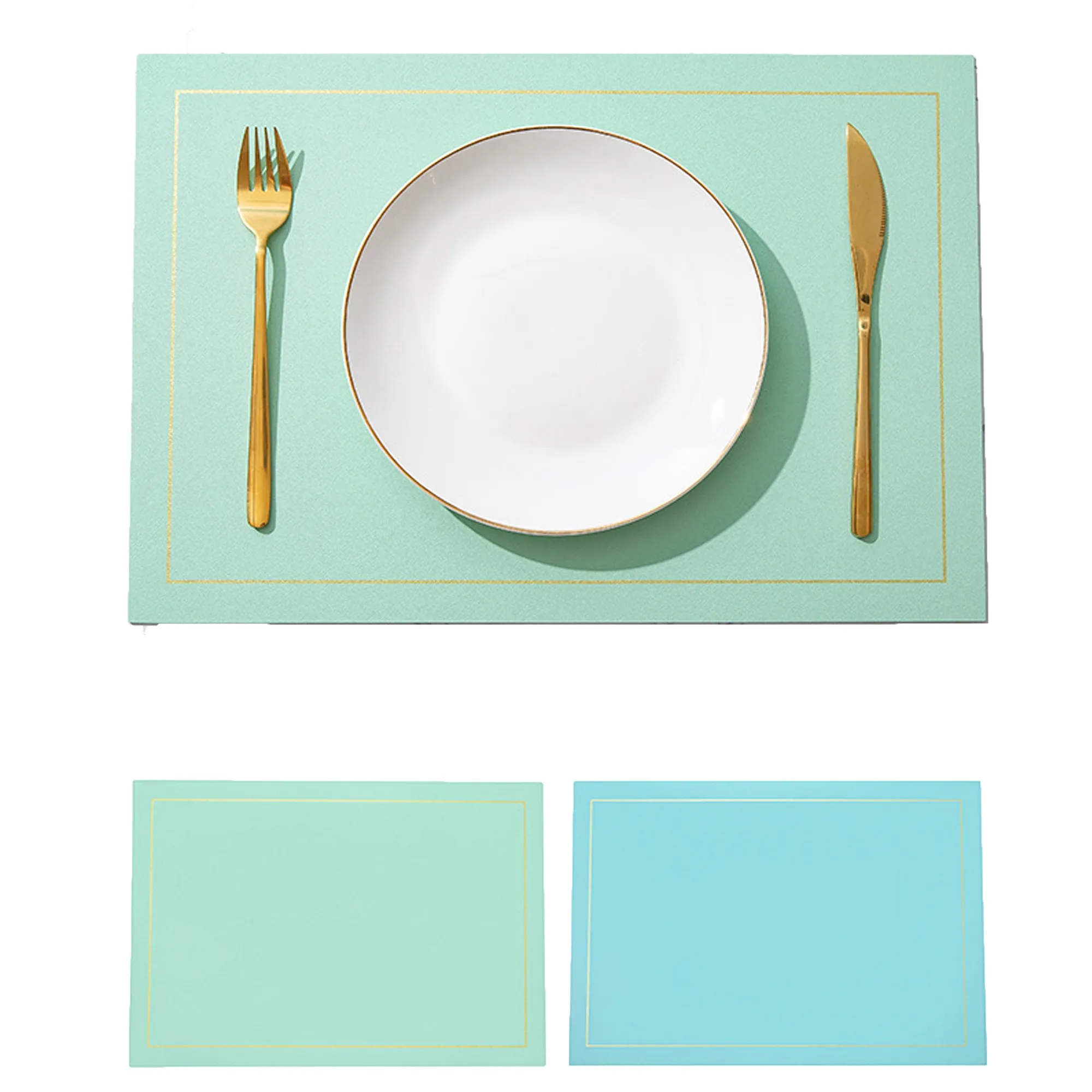 Square Leather Dining Mat 24