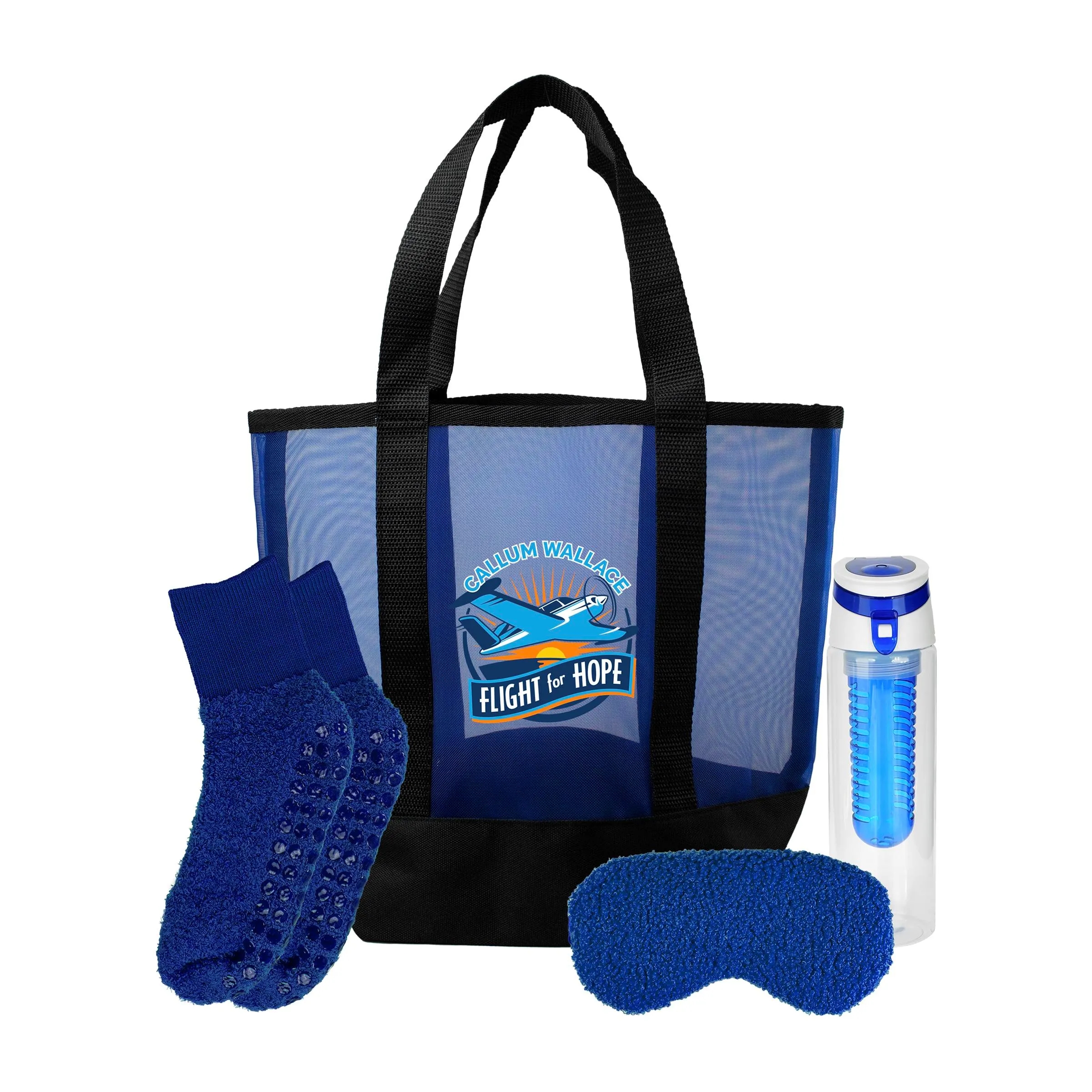 Mesh Fuzzy Beach Bag Set 4