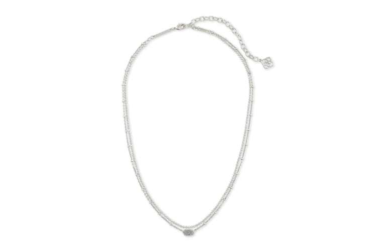 Kendra Scott Emilie Silver Multi Strand Necklace in Platinum Drusy 4
