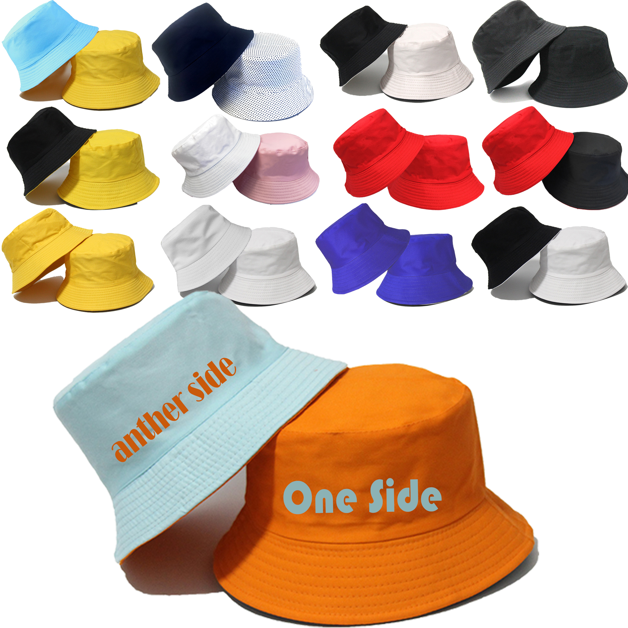 100% Cotton Double-sided Available Foldable Bucket Hat