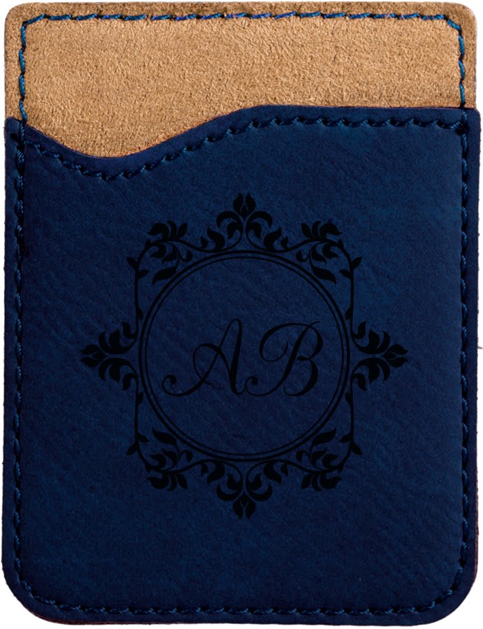 Blue Leatherette Phone Wallet