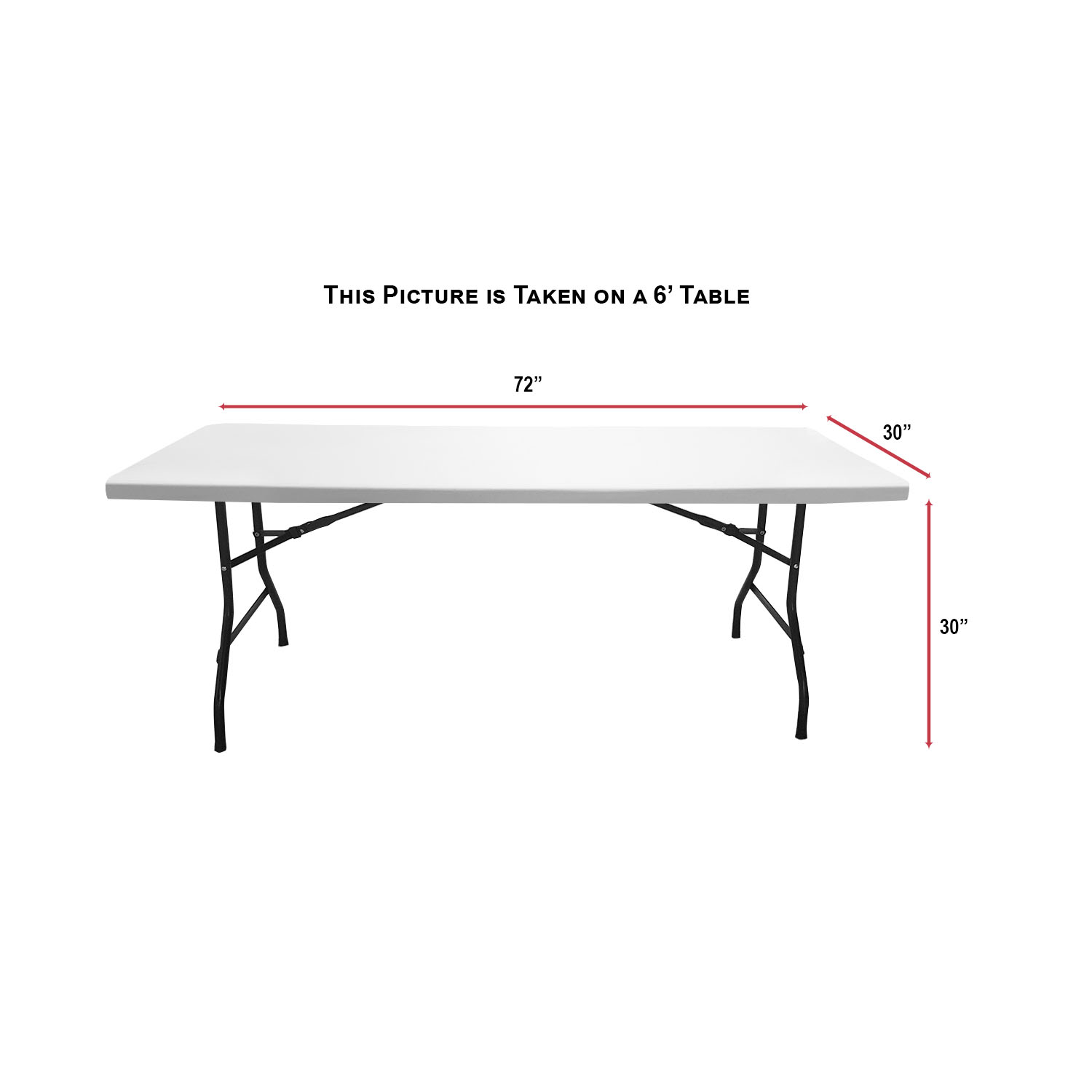 24Hr Express Ship - Sublimated PREMIUM Cloth for 6' table, Drape style, Closed Back, Rounded Corners 2