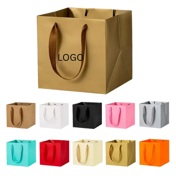 Square Kraft Paper Gift Tote Bag 12
