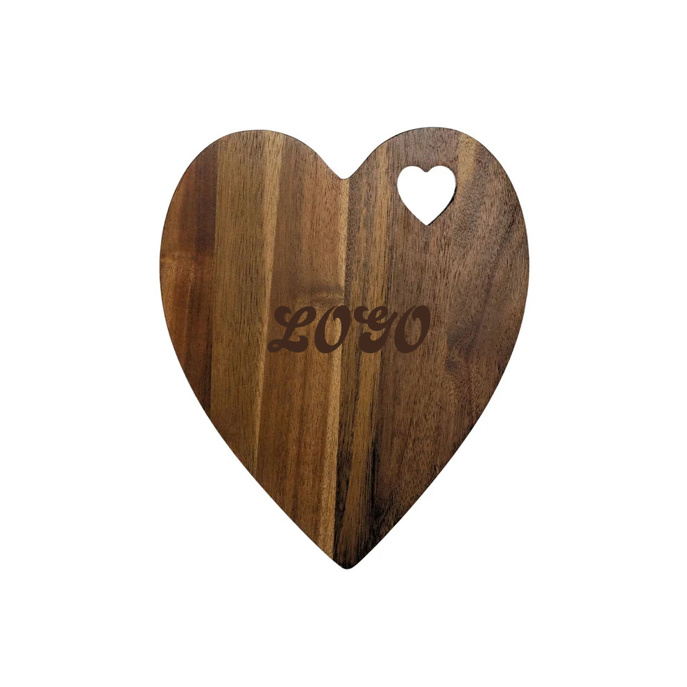 HEART SHAPED ACACIA WOOD BOARD - 9.75"W X 12"H