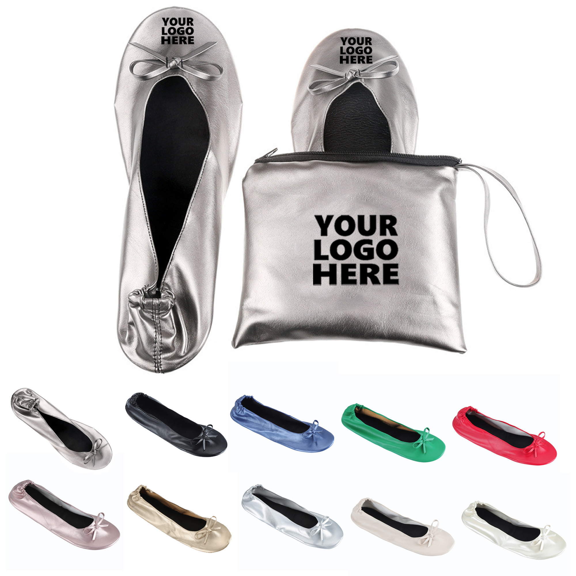Women Flexible Foldaway Round Toe Ballet Shoes 2