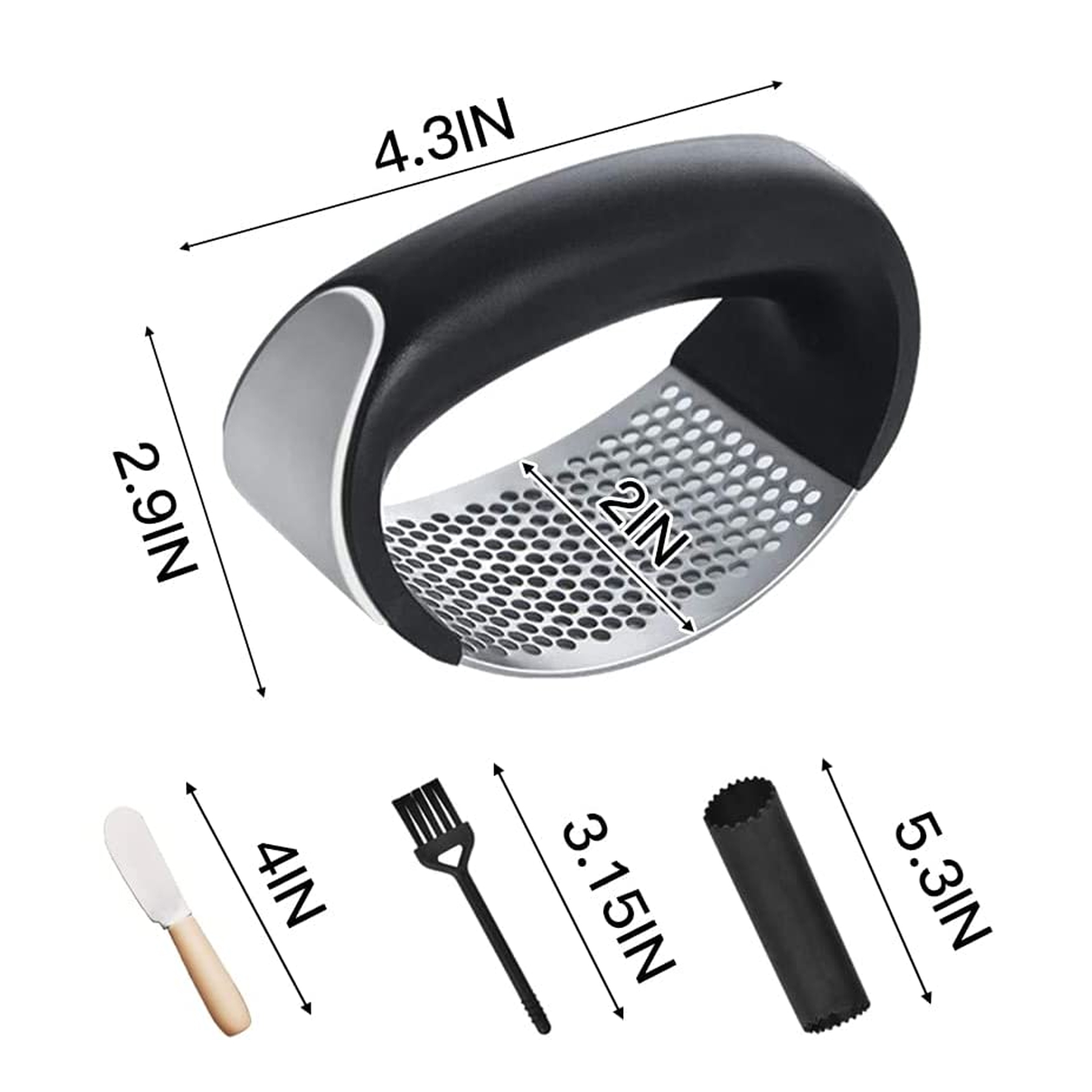 Stainless Steel Arc Shape Design Garlic Crusher 7