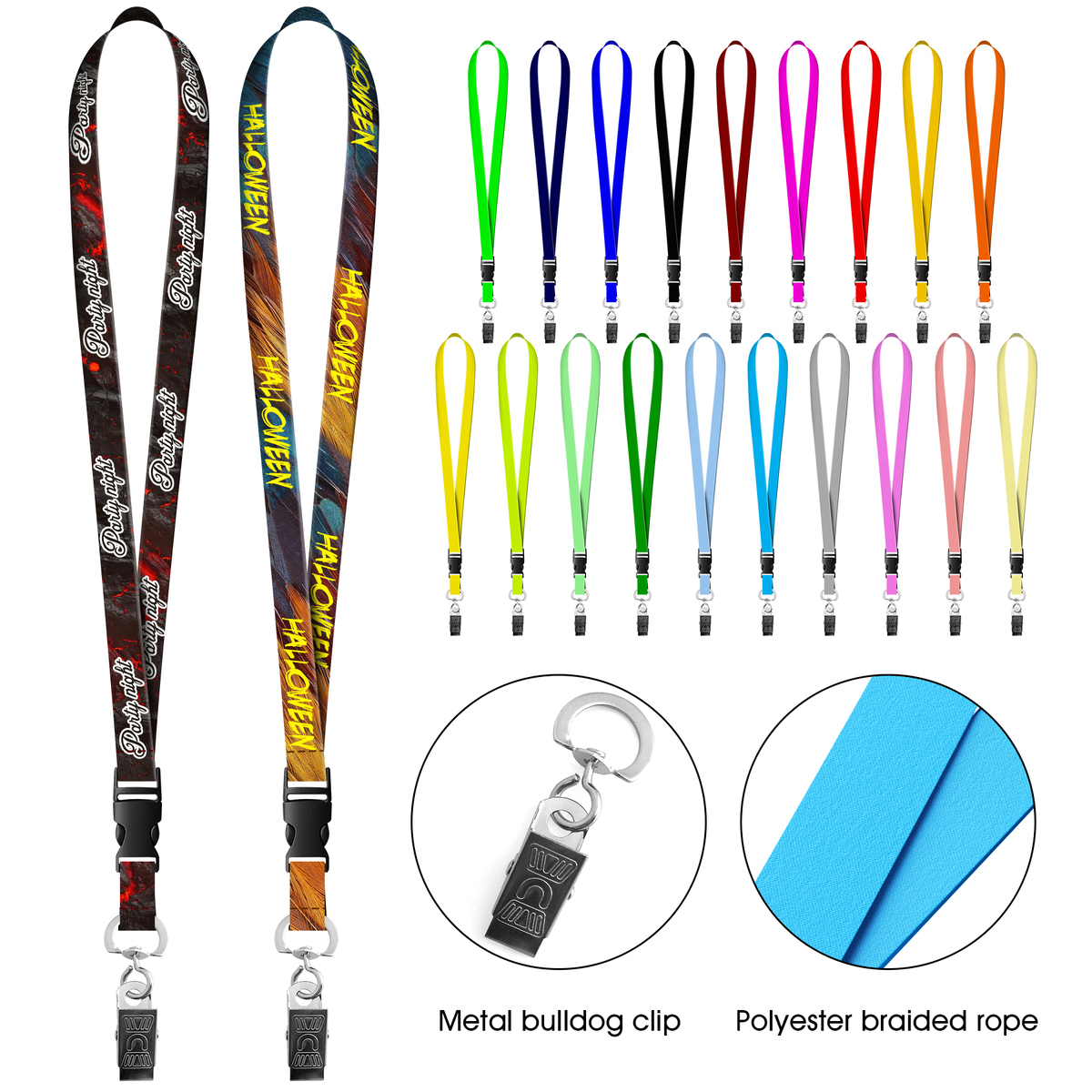 3/4" Full Color Lanyard With Bulldog Clip