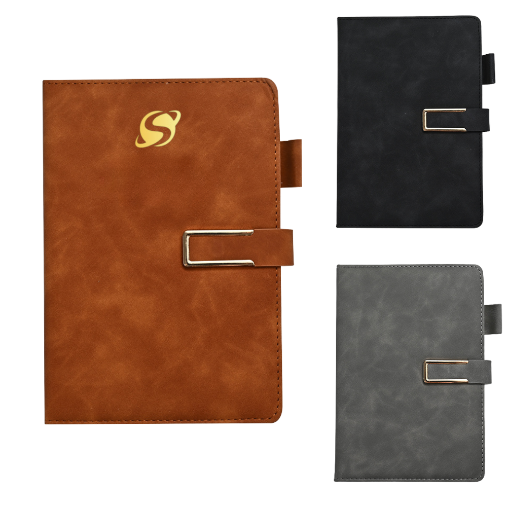 Premium Pu Business Notebook W/ Magnetic Closure