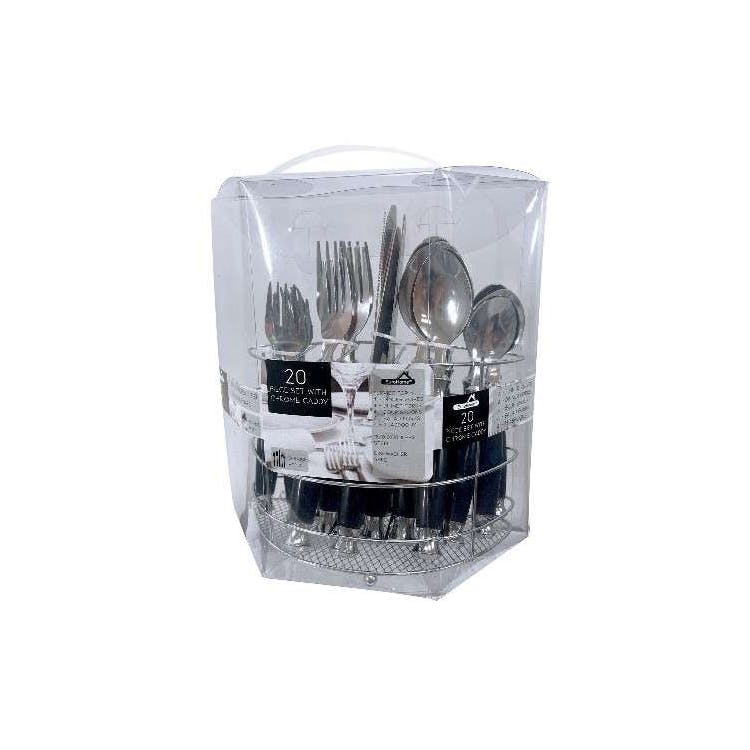 Stainless Steel Flatware Sets with Caddy - 20 Pc. 3