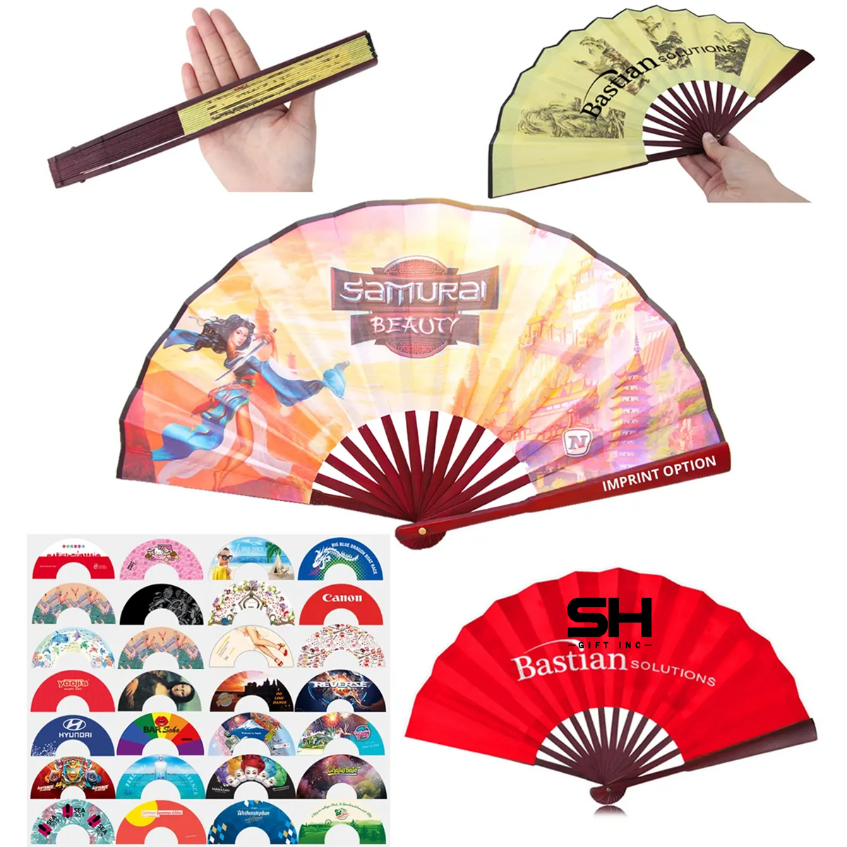 Traditional Bamboo Hand Fan - Premium Silky Fabric
