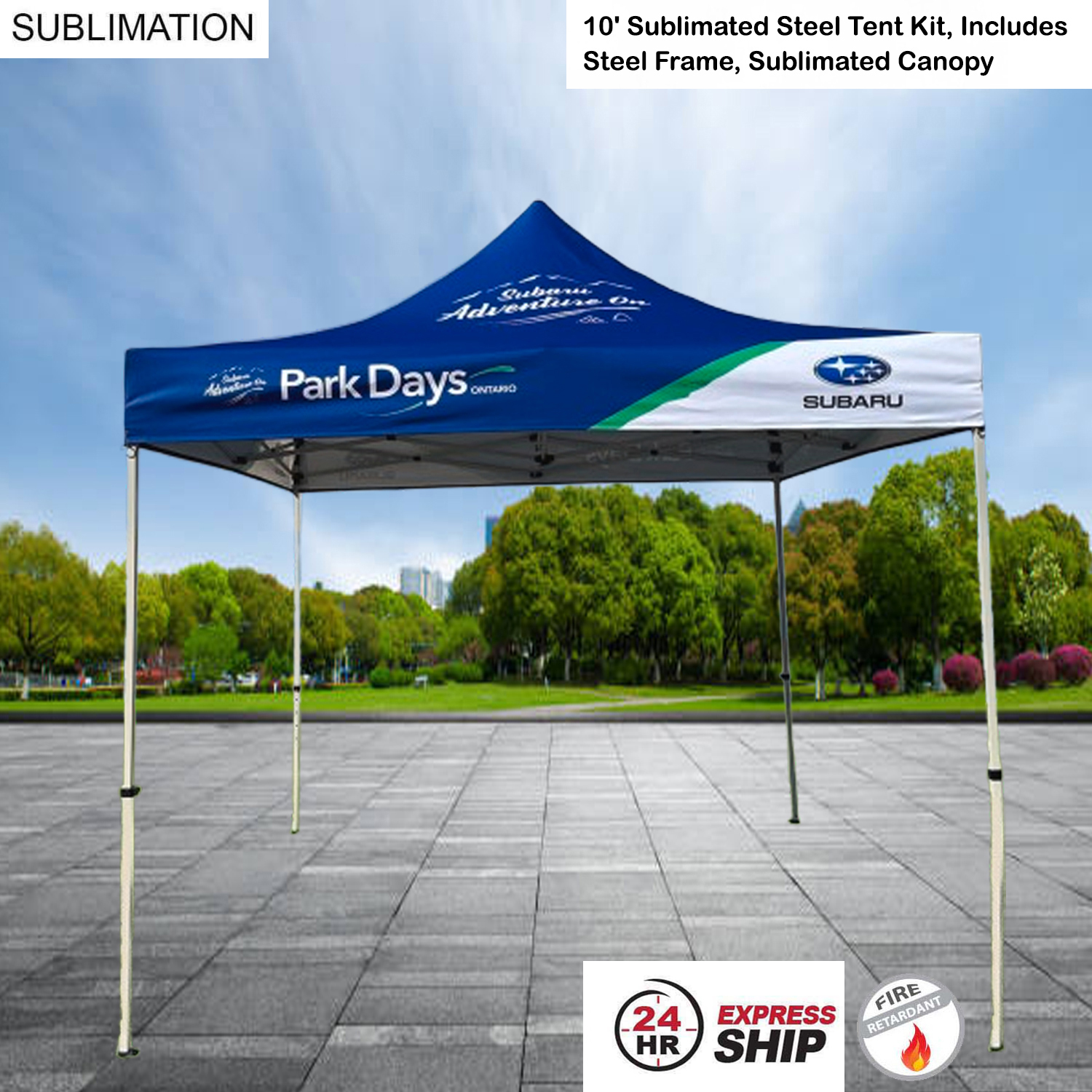 24 Hr Express Ship - 10' Steel Tent Kit, Includes Steel Frame and Sublimated Canopy Only 8