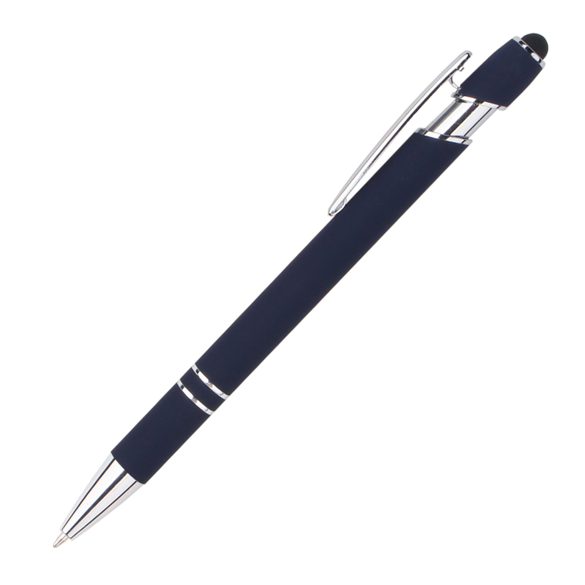 Retractable Metal Ballpoint Pen With Stylus Tip Black Ink 27