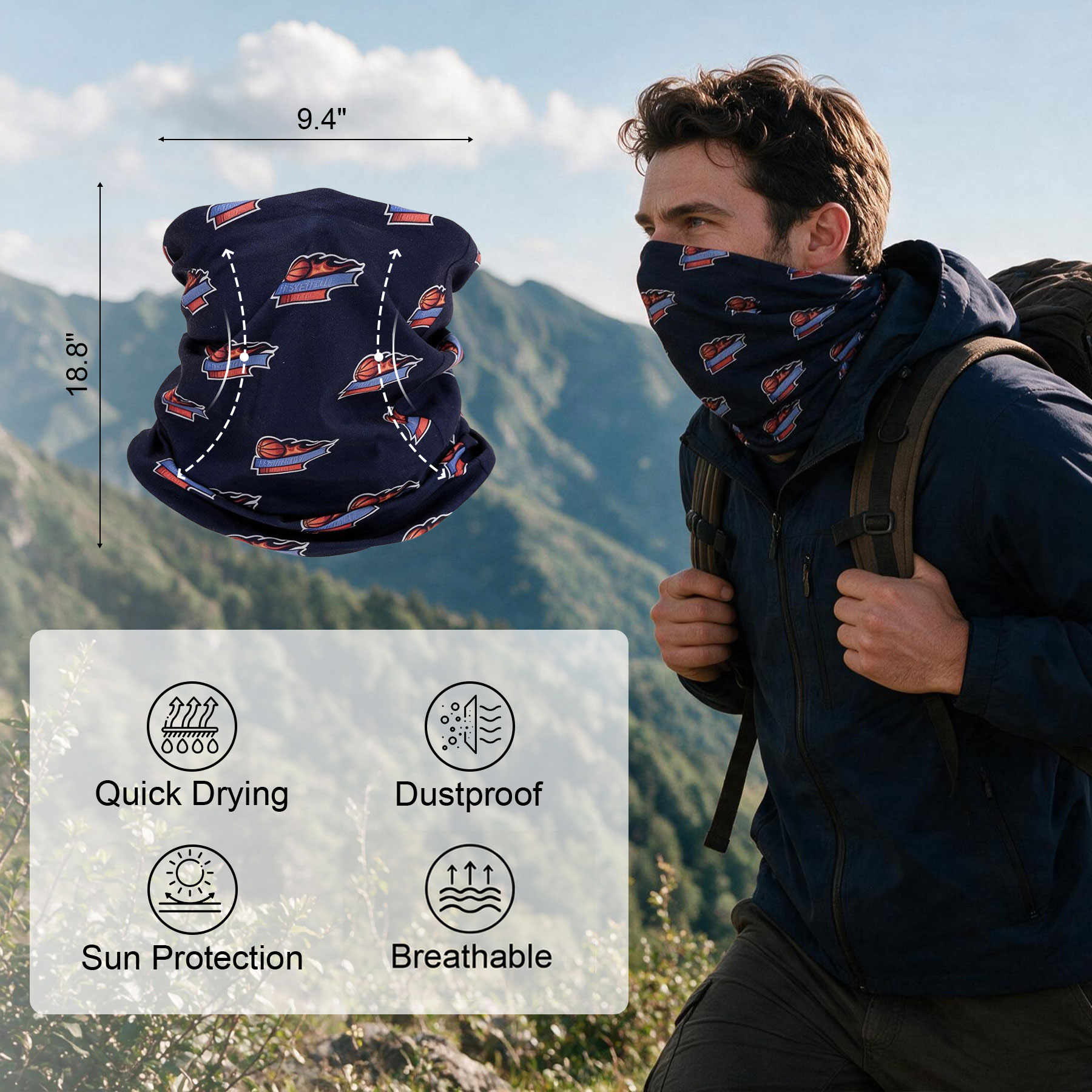 Sublimated Reusable Neck Gaiter (Machine Washable) 18