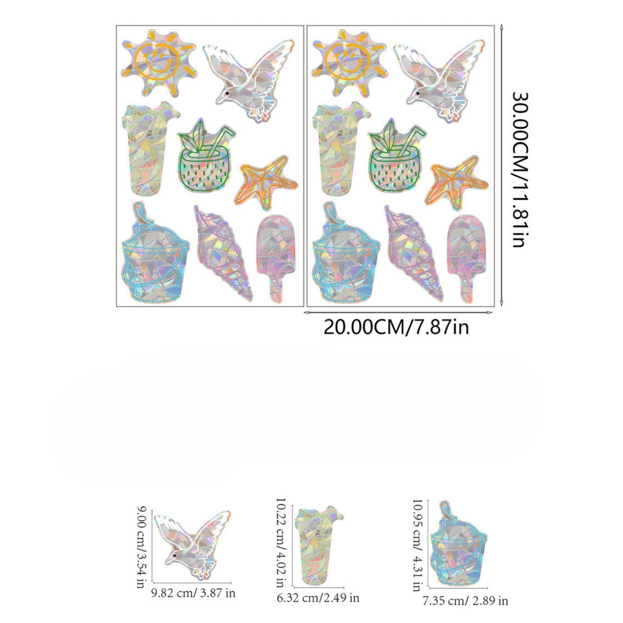 Prism Rainbow Static Stained Glass Stickers 10