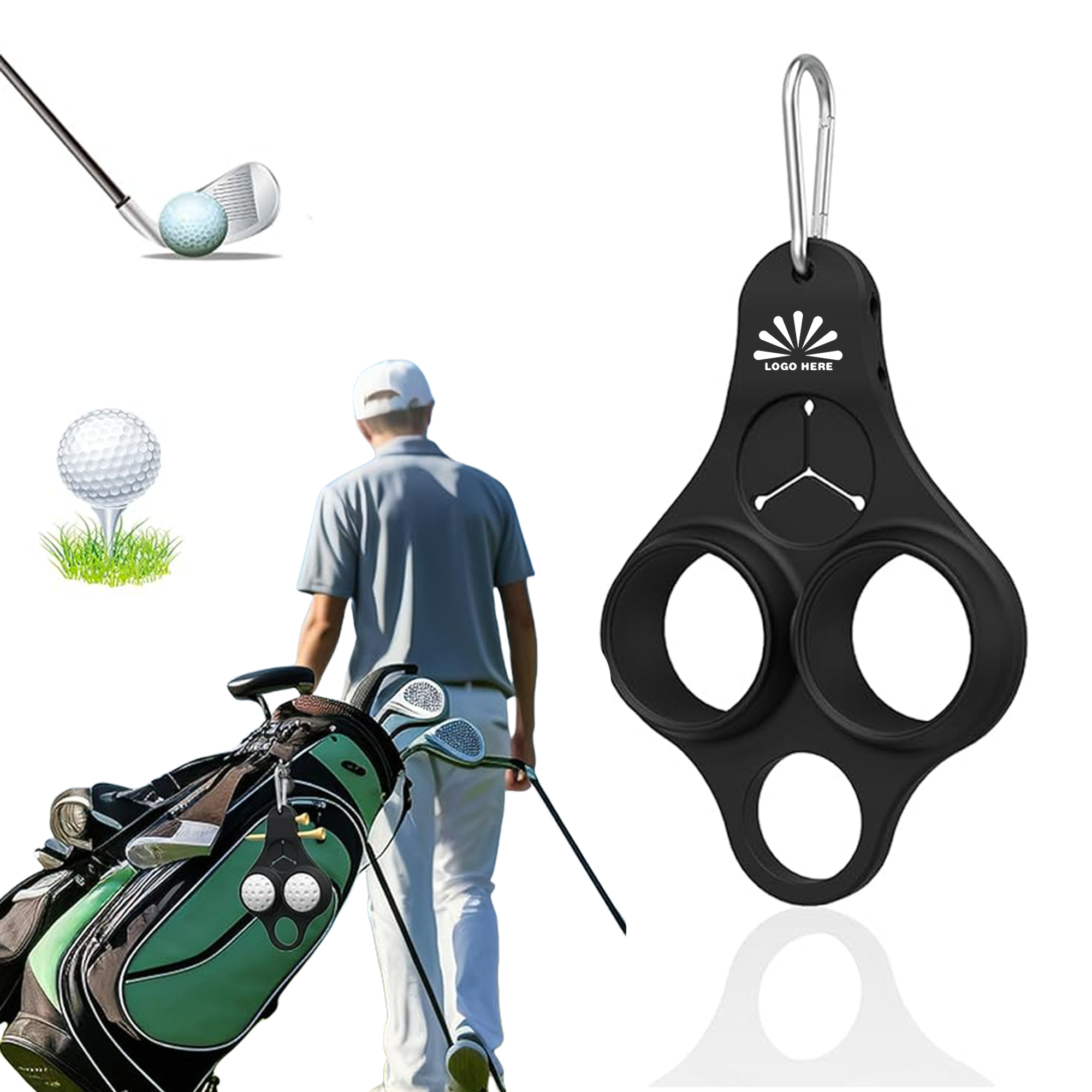 Golf Ball Holder With Carabiner 2