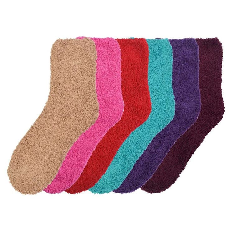 Women's Plush Socks - 6 Solid Colors Size 9-11 3-Pack 3