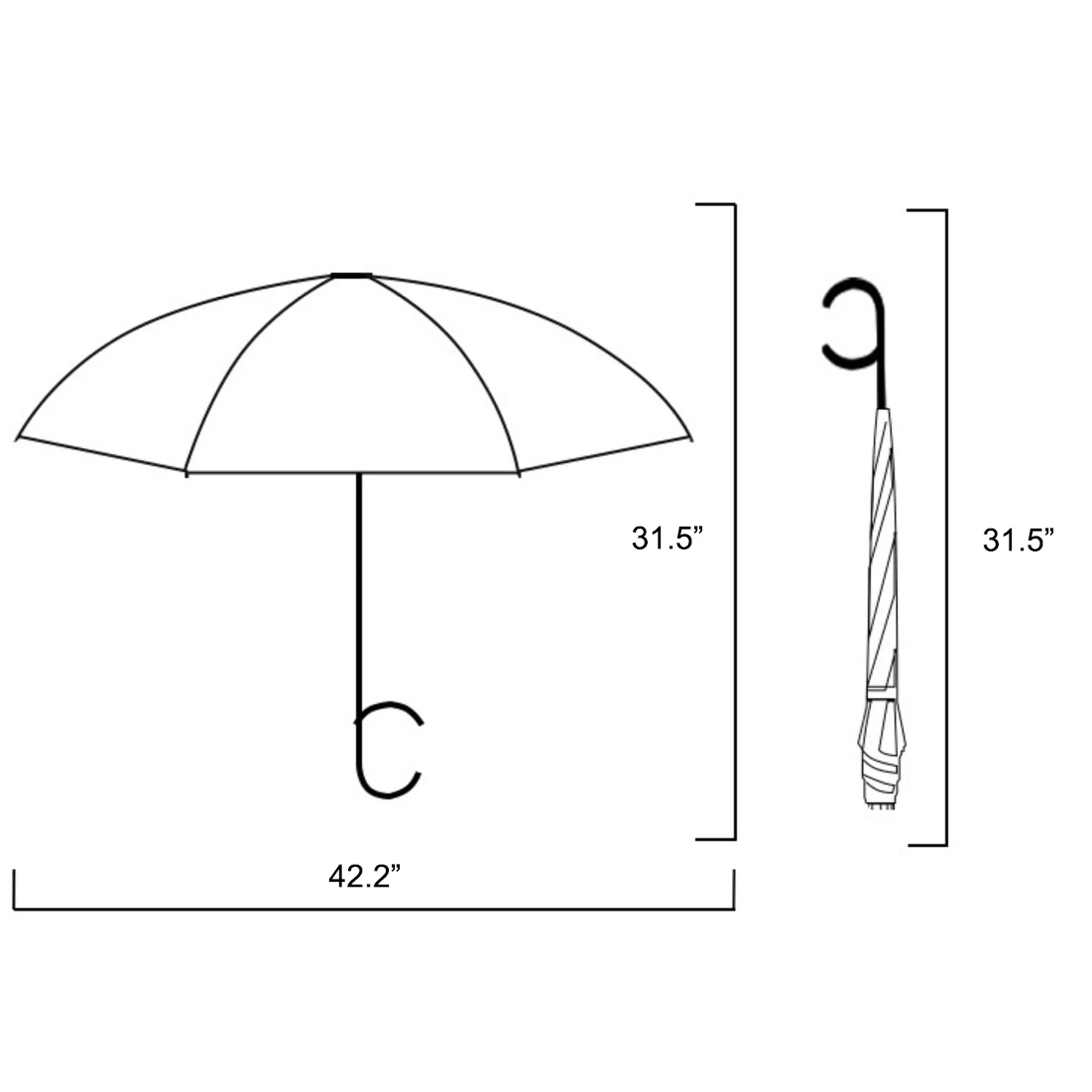 MOQ 50PCS C-Shaped Handle Inverted Umbrella 15