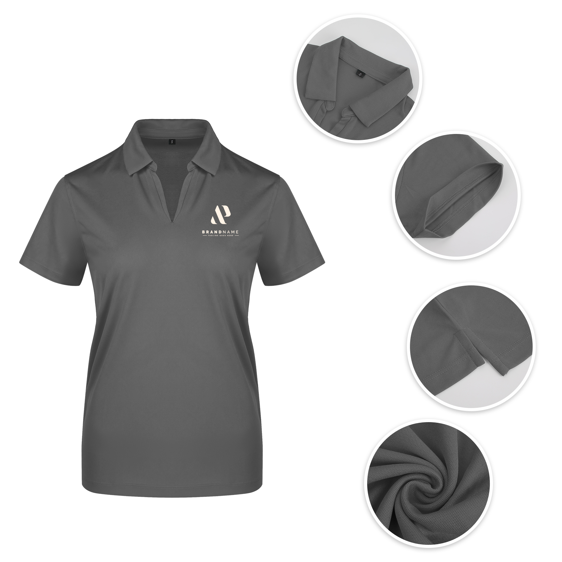Ladies Micro Pique Ribbed Collar Polo Shirt 13