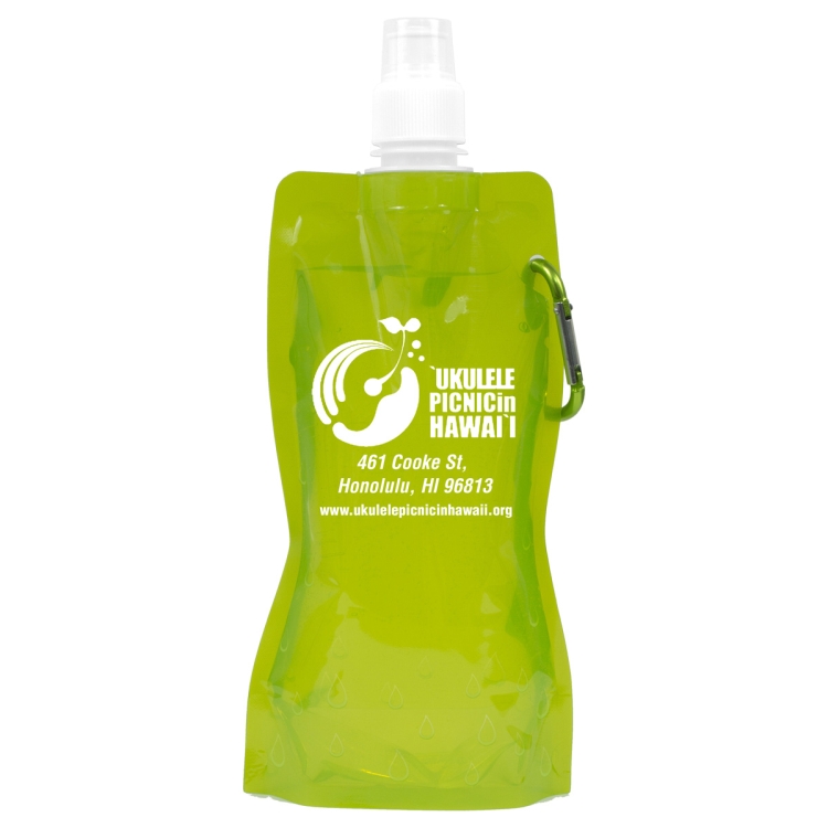 "Roll Up" 18 oz Foldable and Reusable Water Bottle with Matching Carabiner 22