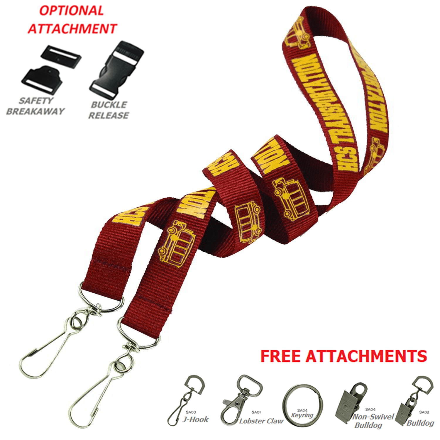5/8" Double Ended Polyester Lanyard