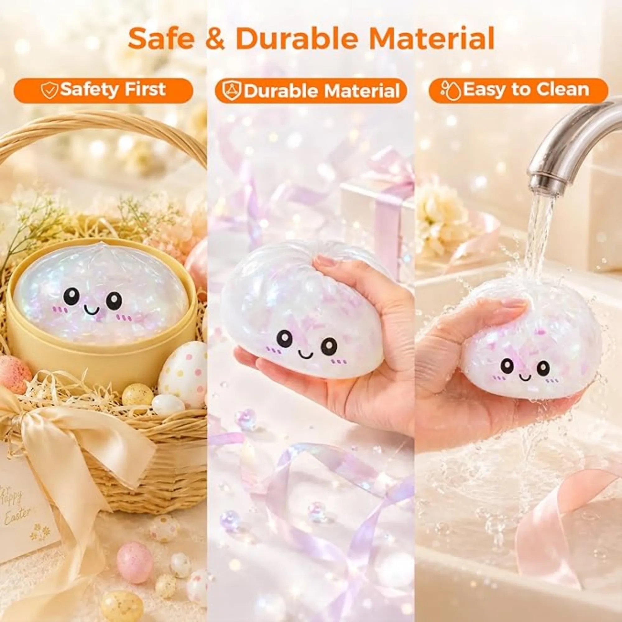 Cute Colorful Glitter Dumpling Squishy Squeeze Toy 13