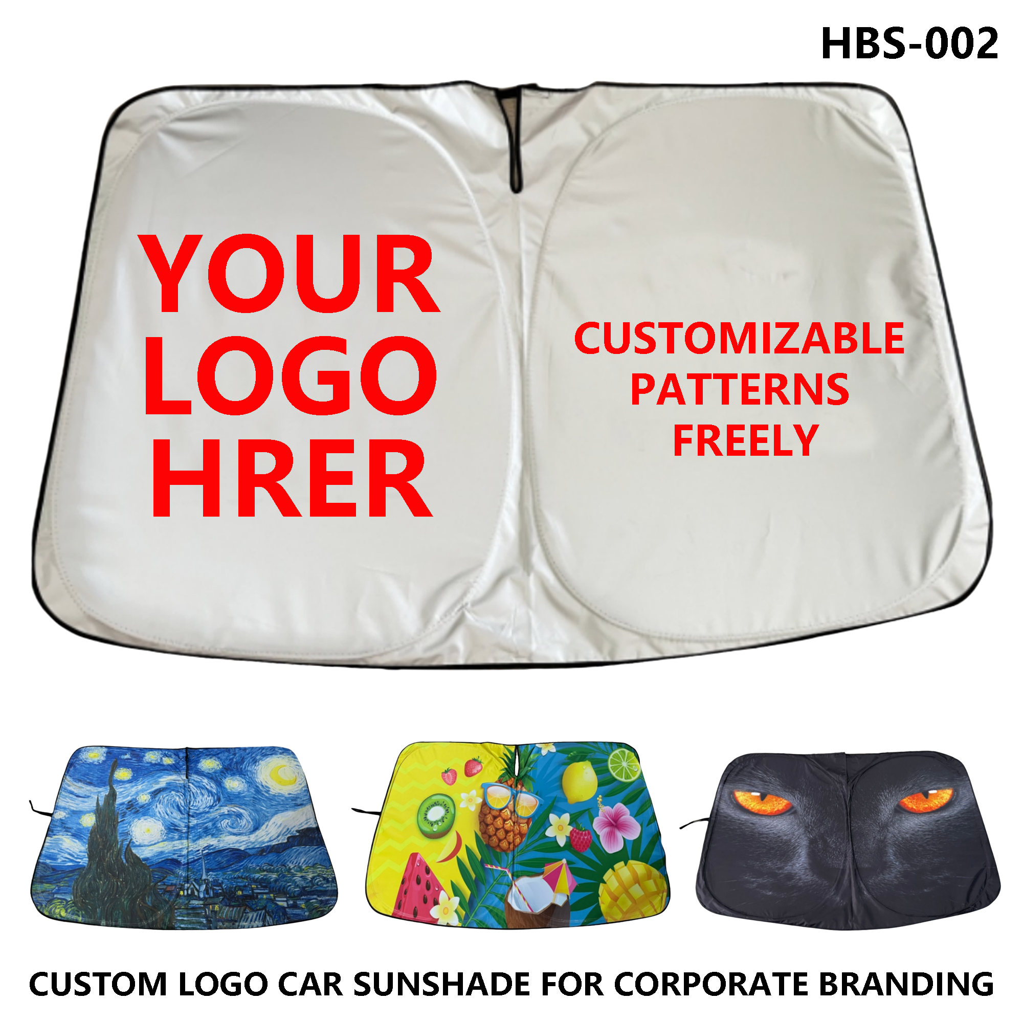 Customizable Car Sunshade - UV Protection, Silver Coated & Foldable 3