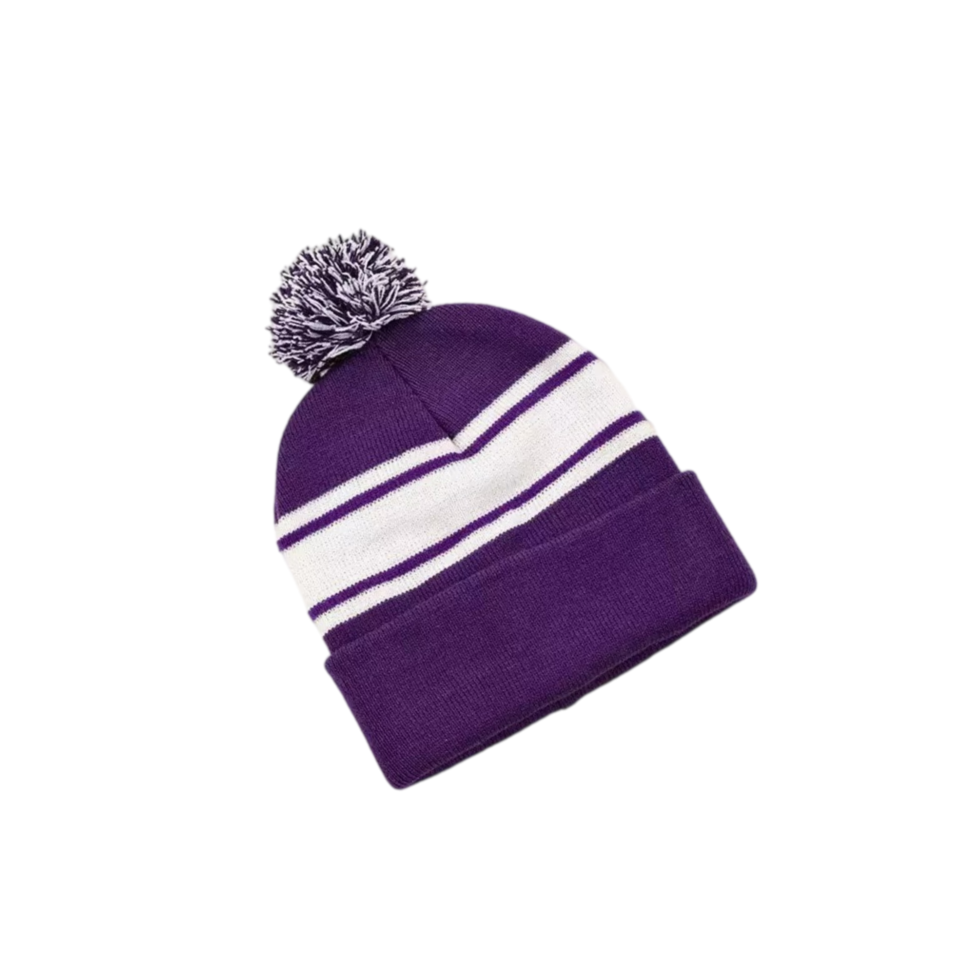 Color Block Knit Hat With PomPom 3