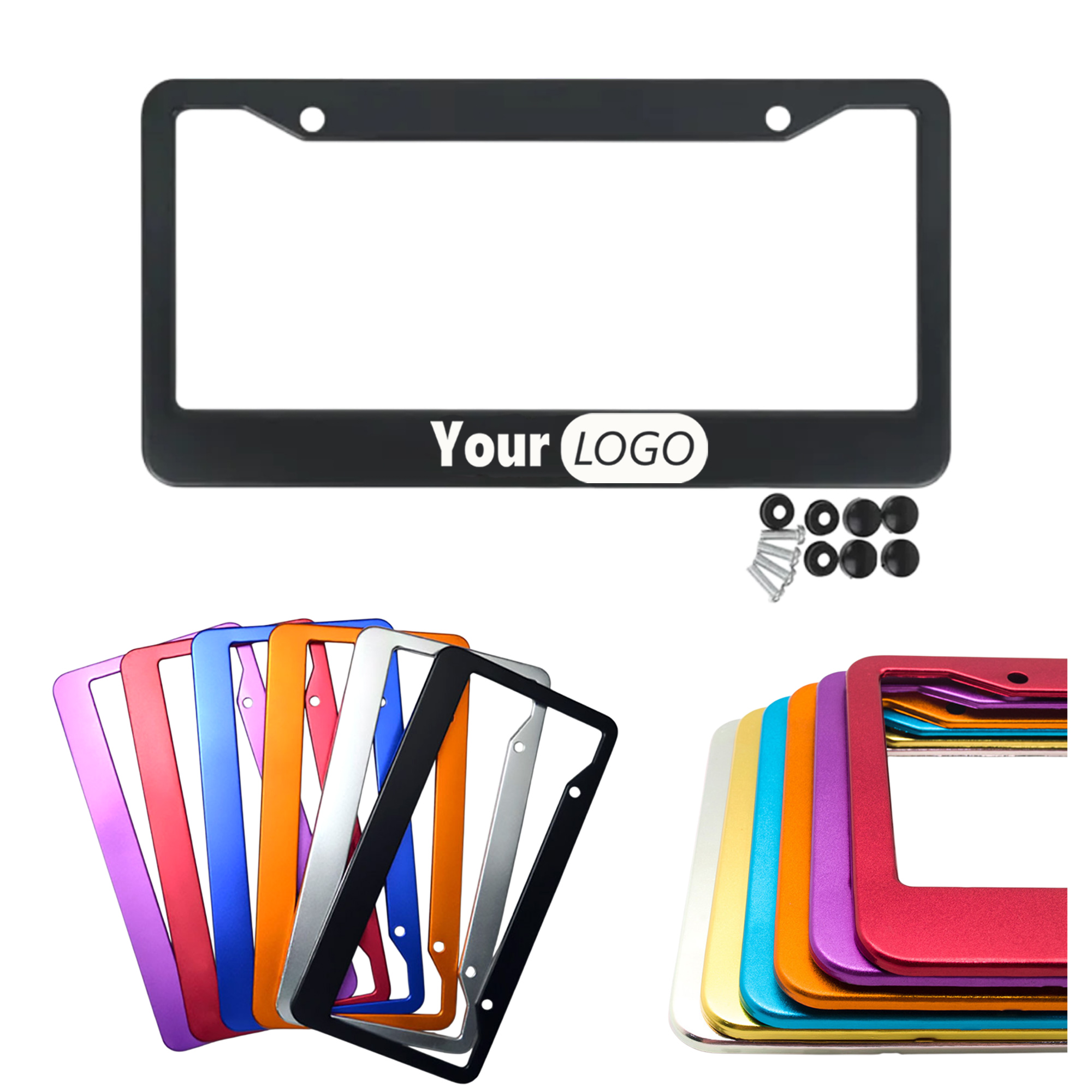 Vibrant Color Aluminum Alloy License Plate Frames MOQ 10 4