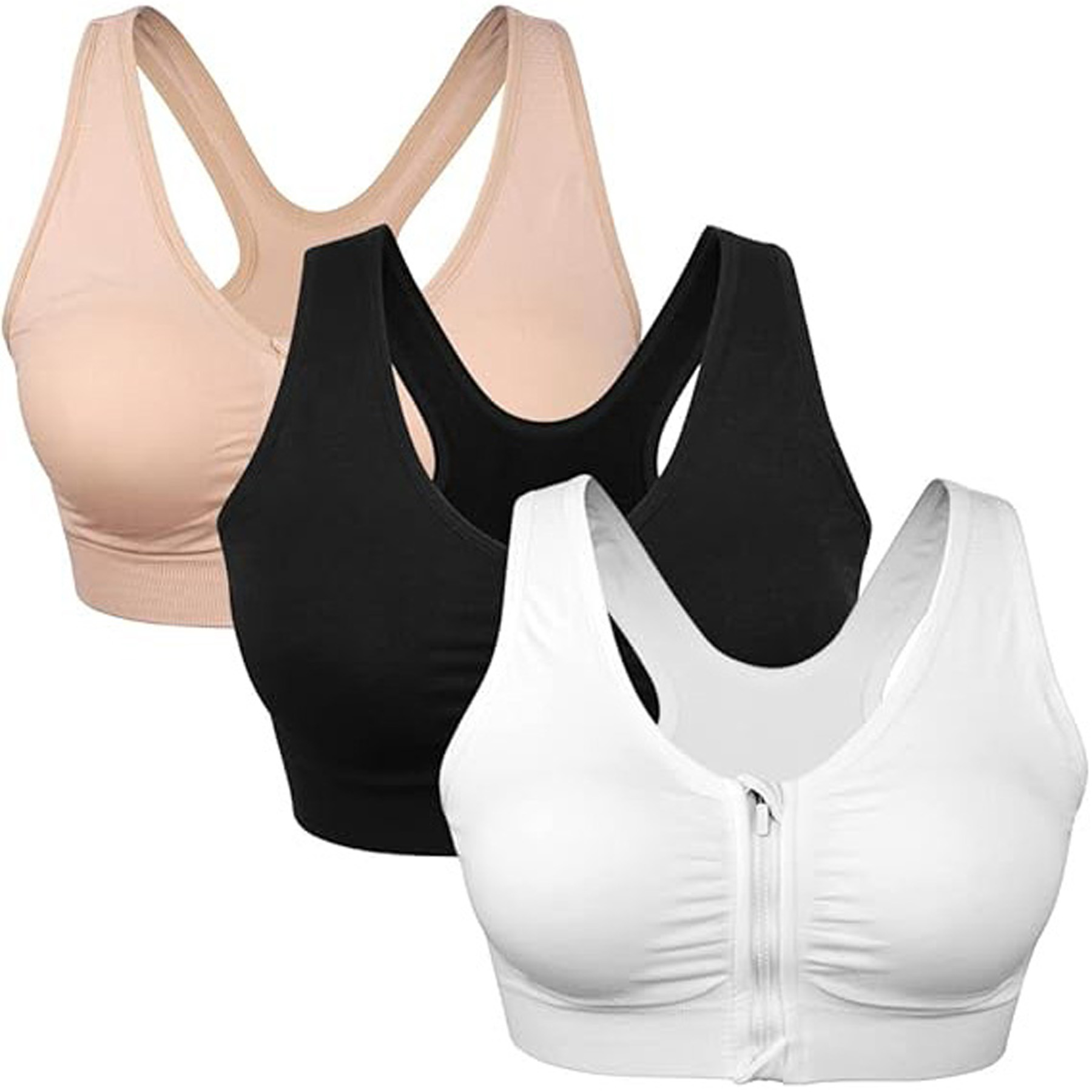 Zip Front Wireless Sports Bra 5