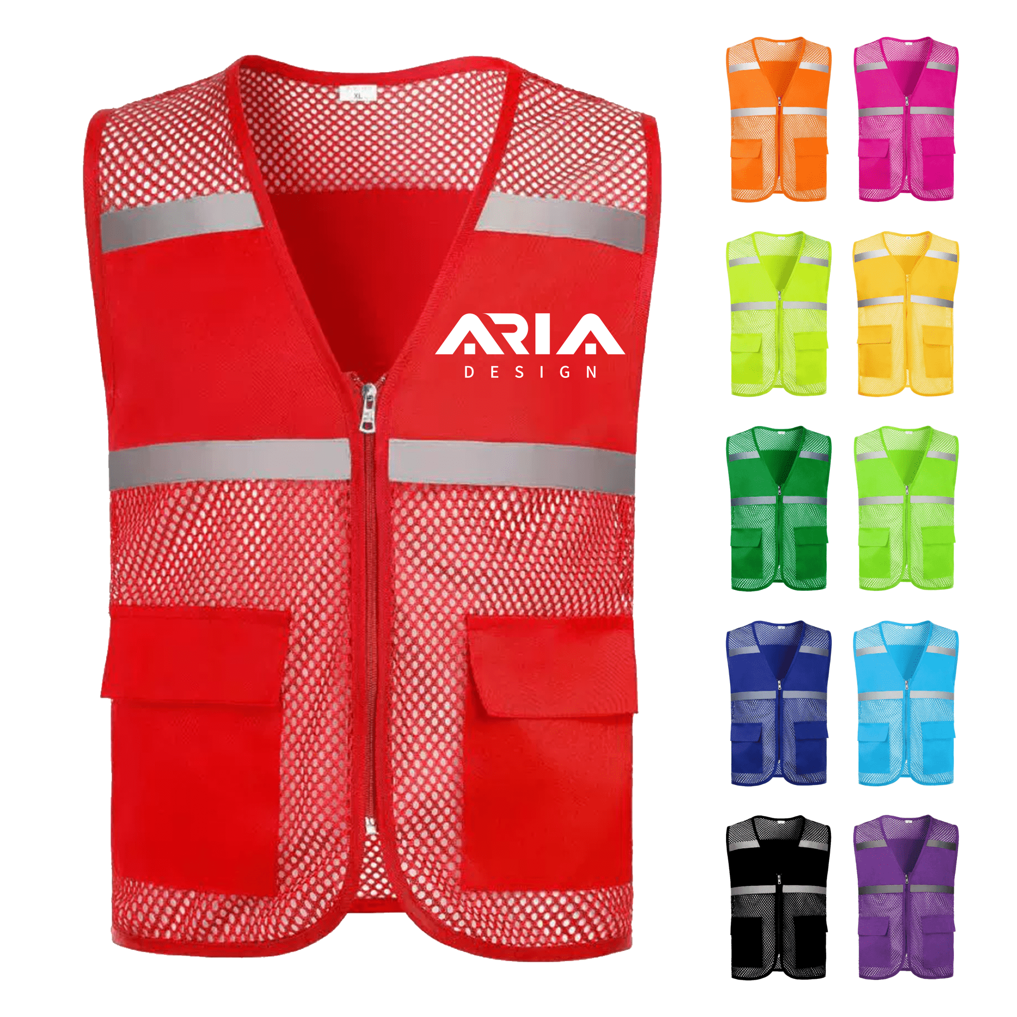 Pockets and Zipper Reflective Safety Vest 15