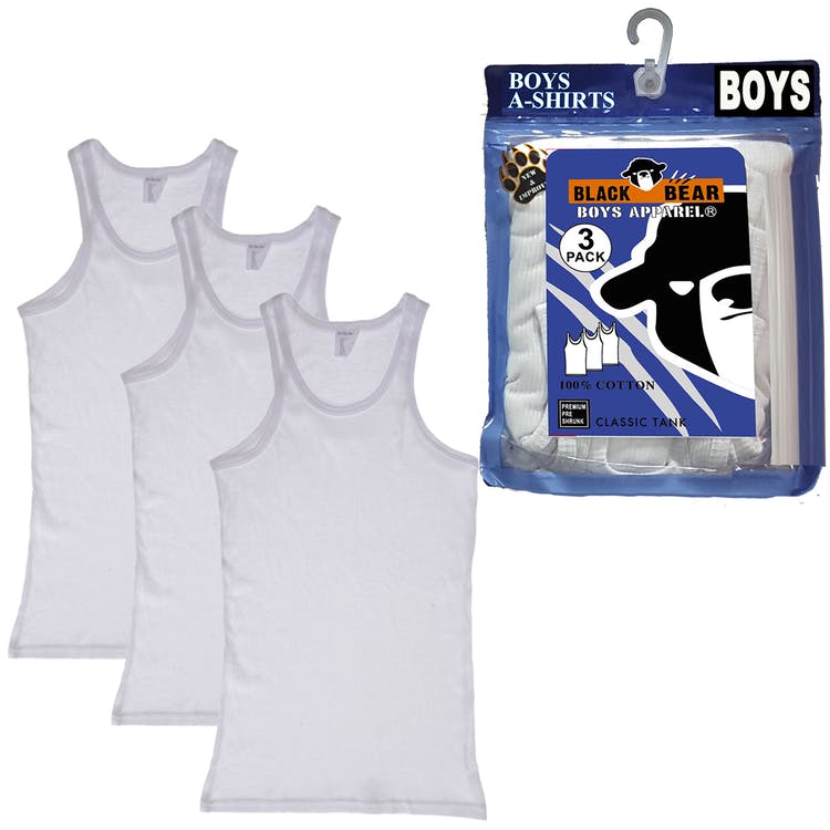 Toddler Boys' Tank Tops - 4T White 3 Pack 3