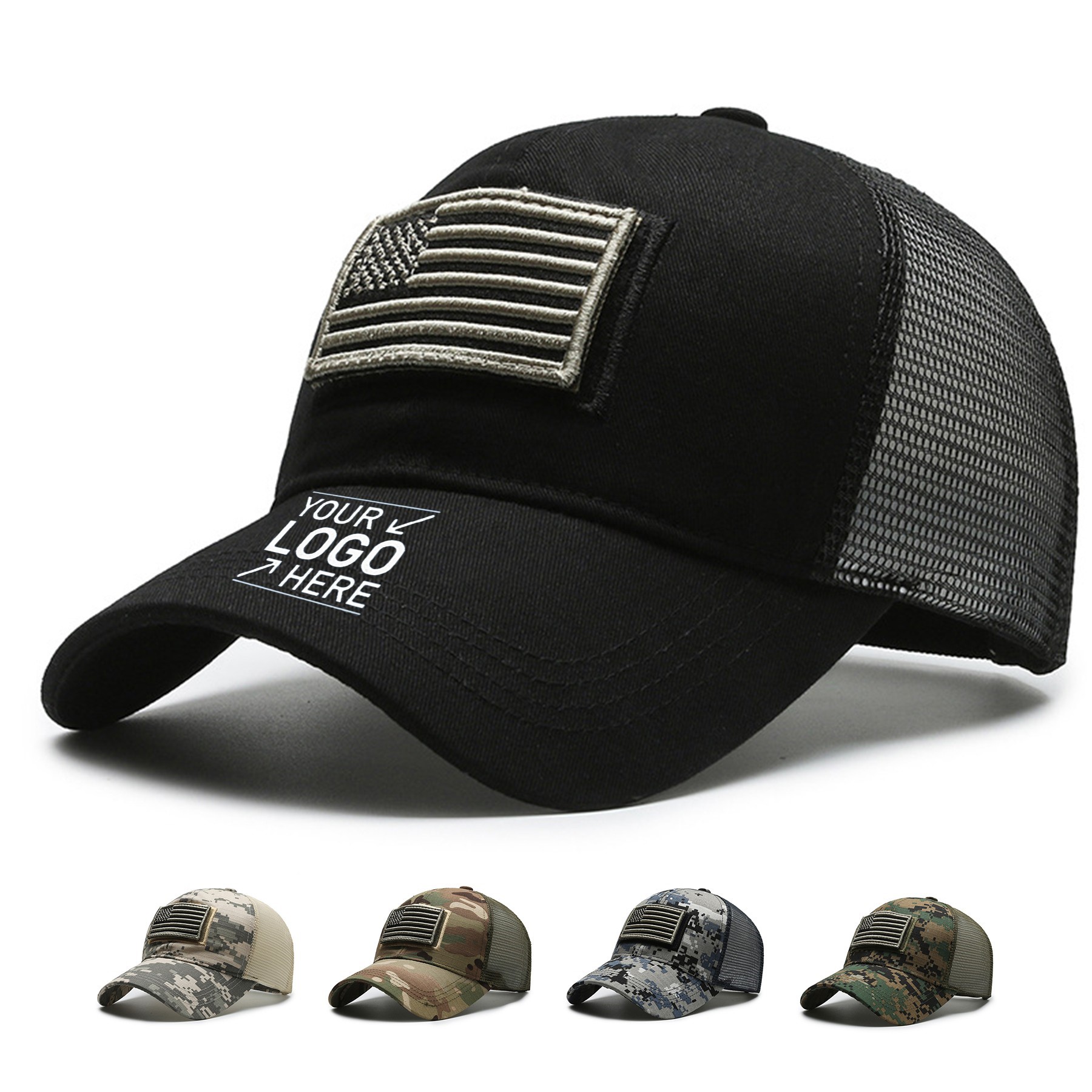 American Flag Baseball Cap W/ Velcro