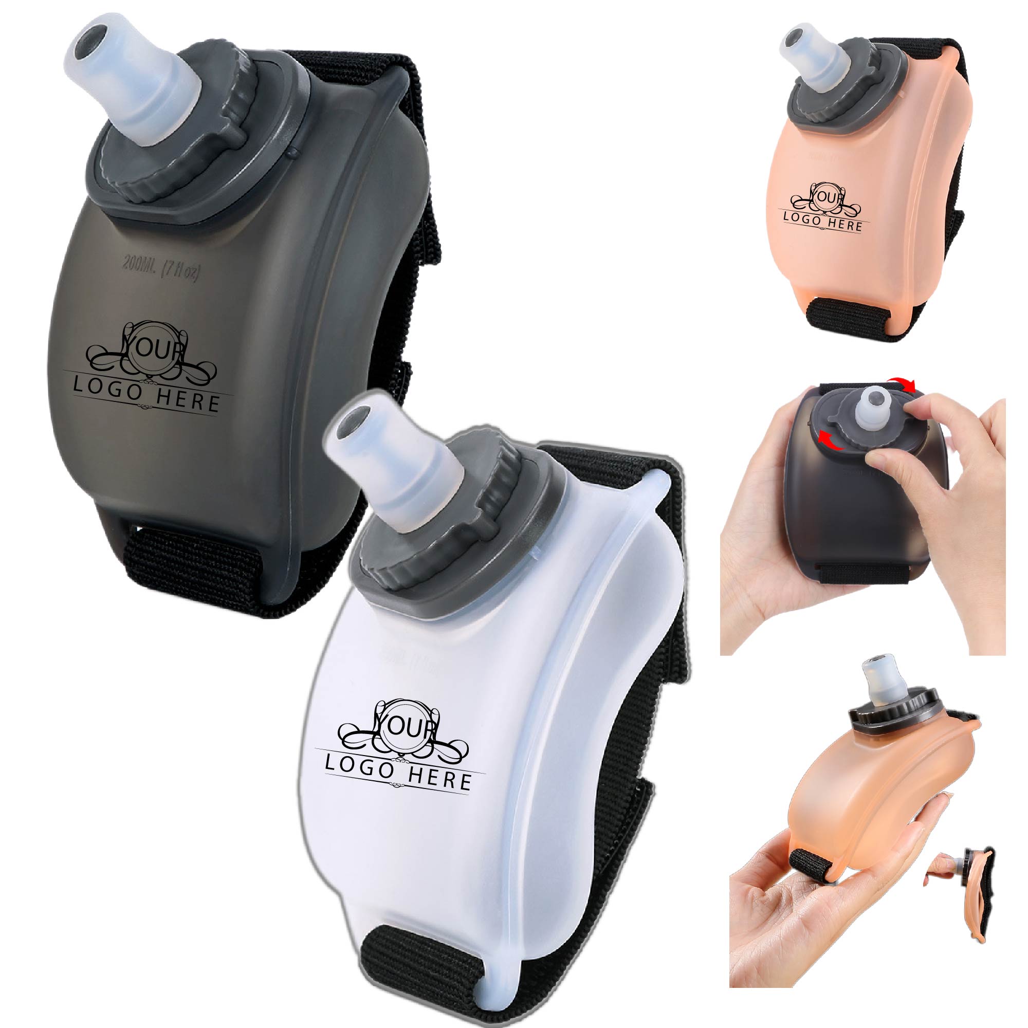 Portable Outdoor Sports Silicone Wrist Water Bottle