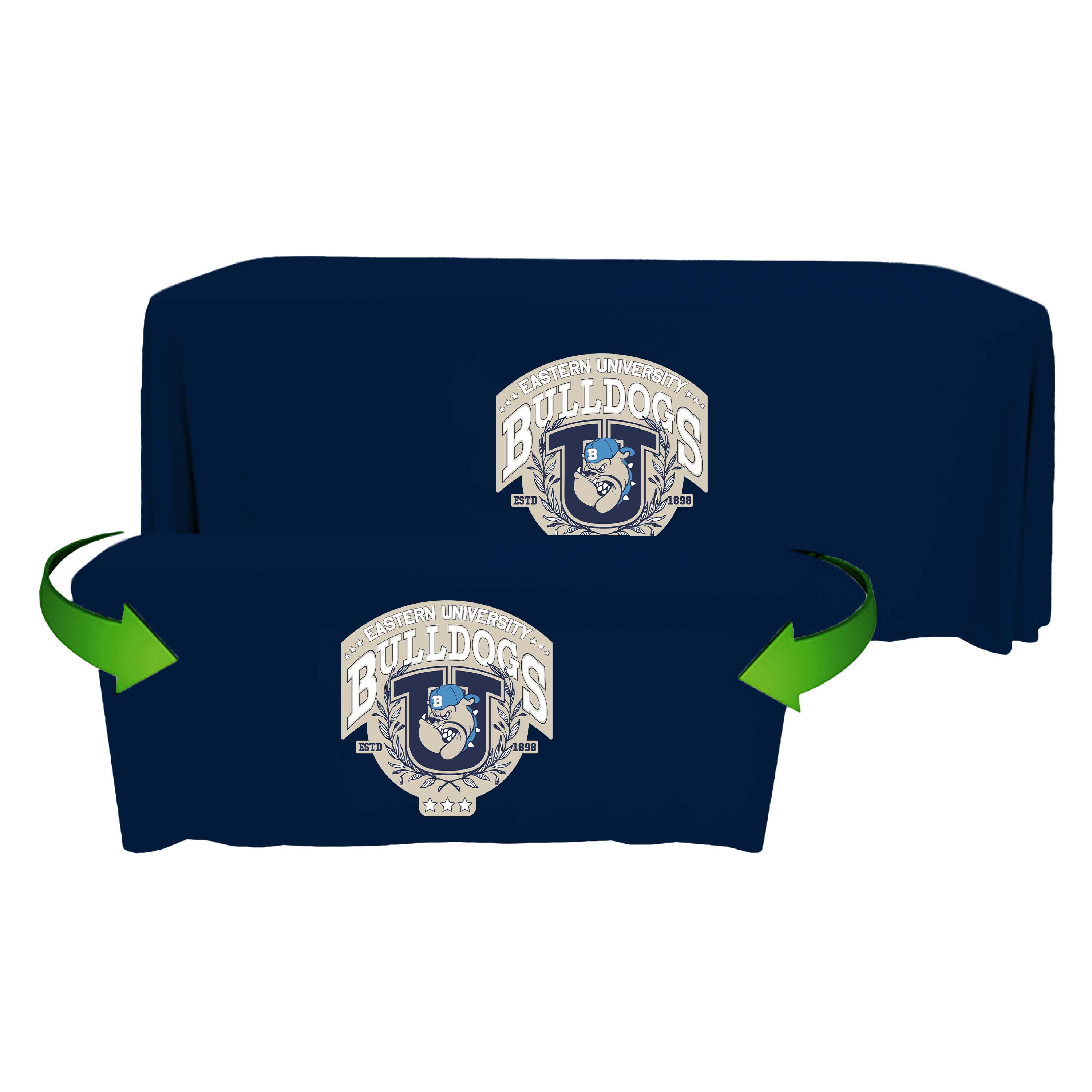 8' to 6' Convertible Throw PolyPoplin Table Cover (Full Color Logo)