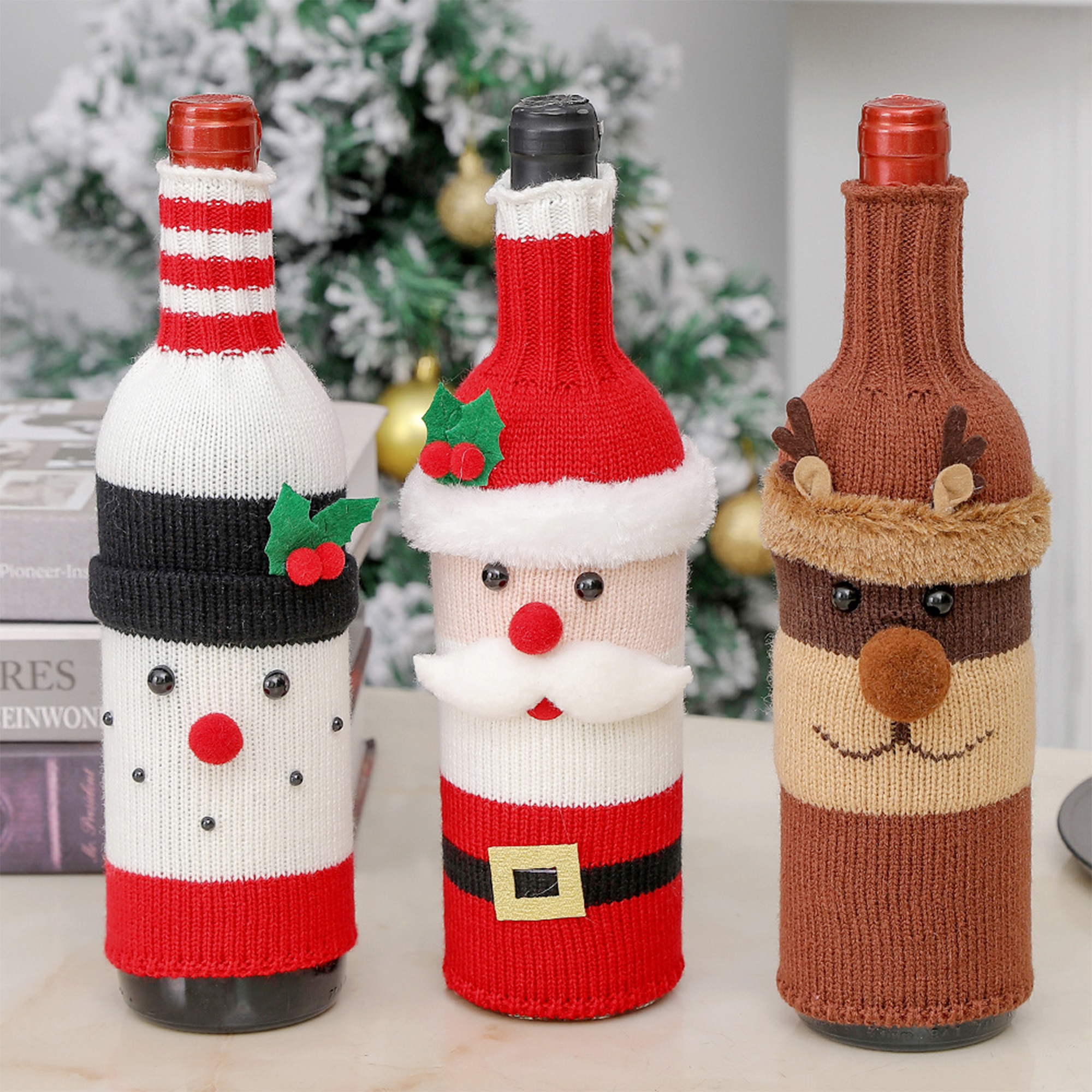 Christmas Knit Bottle Sleeve, custom koozie with logo imprint 11