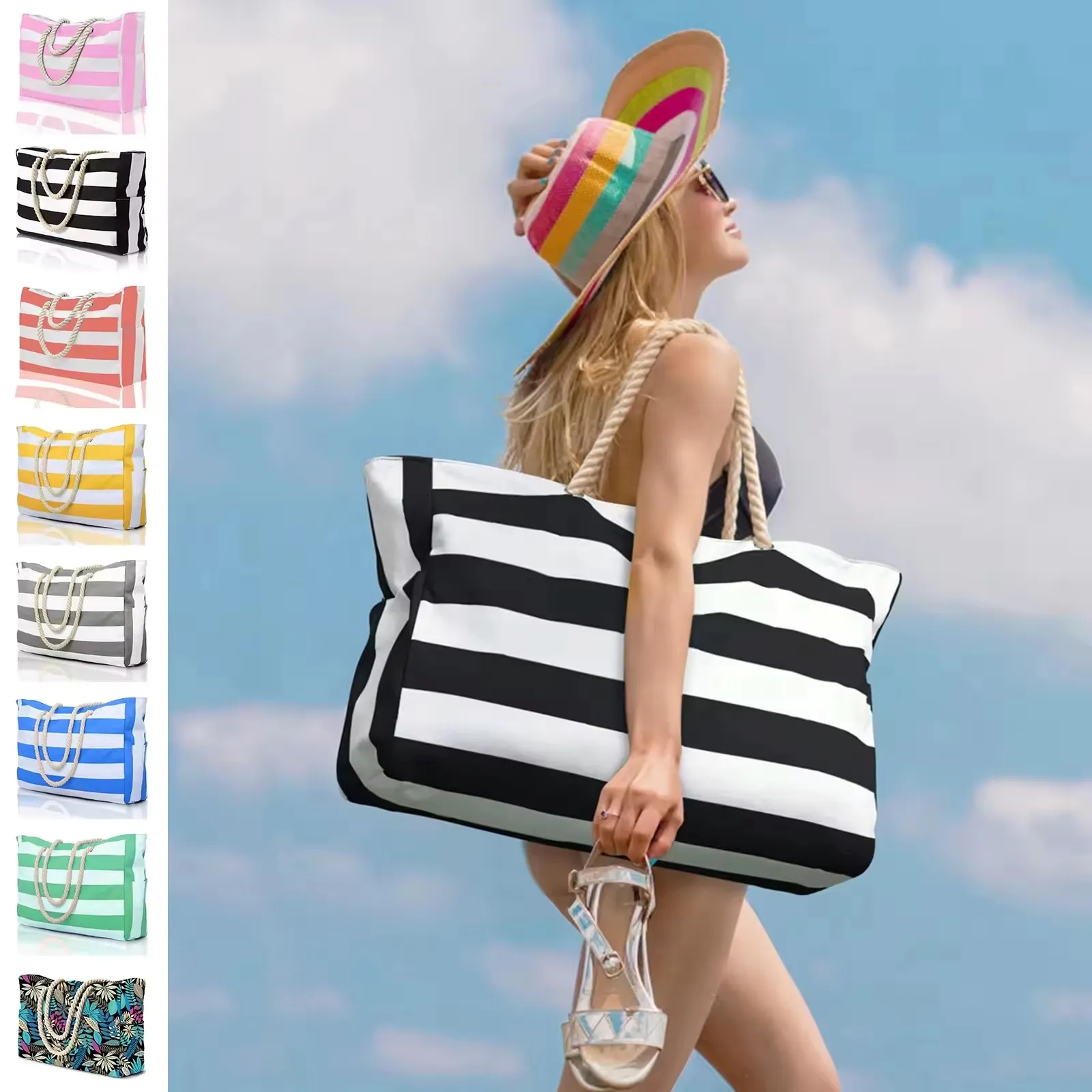 Waterproof Large Beach Tote Bag Summer Sand Proof Picnic 2