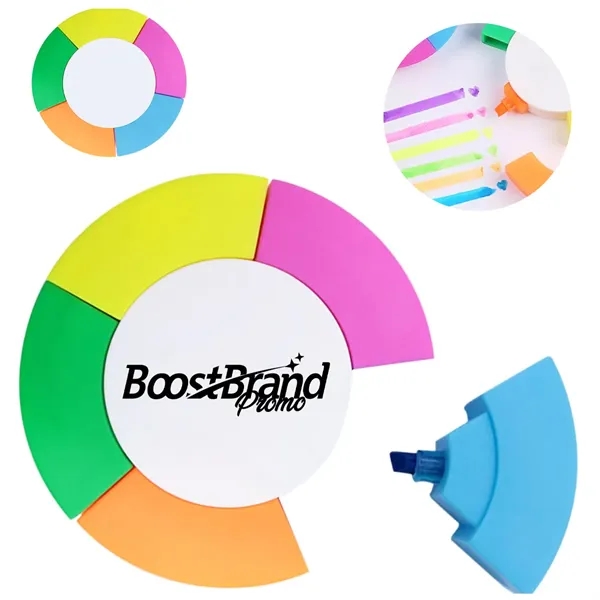 Custom Flower Shaped 5 Color Chisel Tip Highlighter Marker Set — Creative Tools