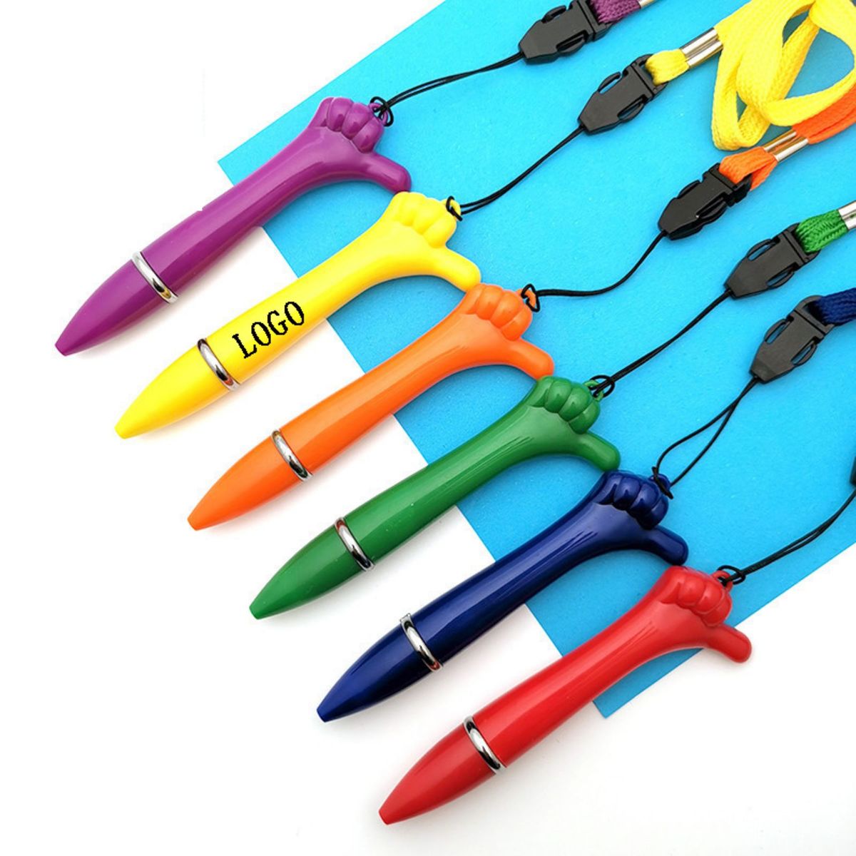 Thumbs Up Pen W/ Lanyards