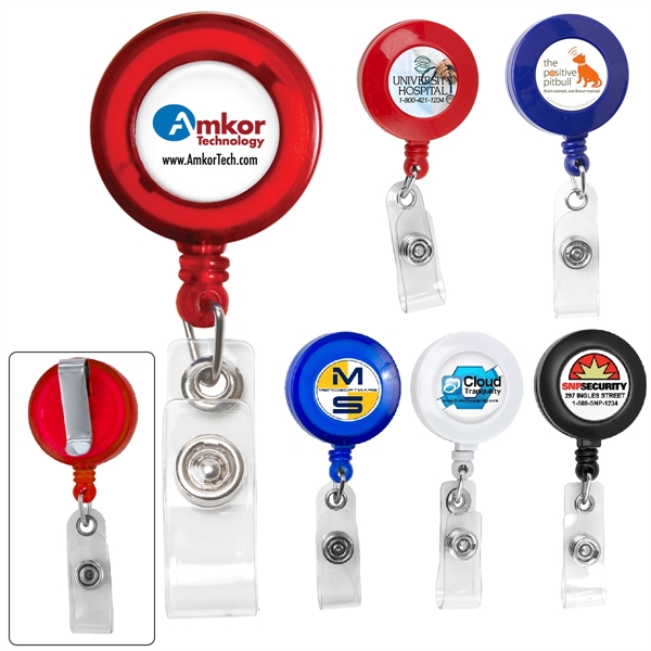 30" Cord Round Retractable Badge Reel