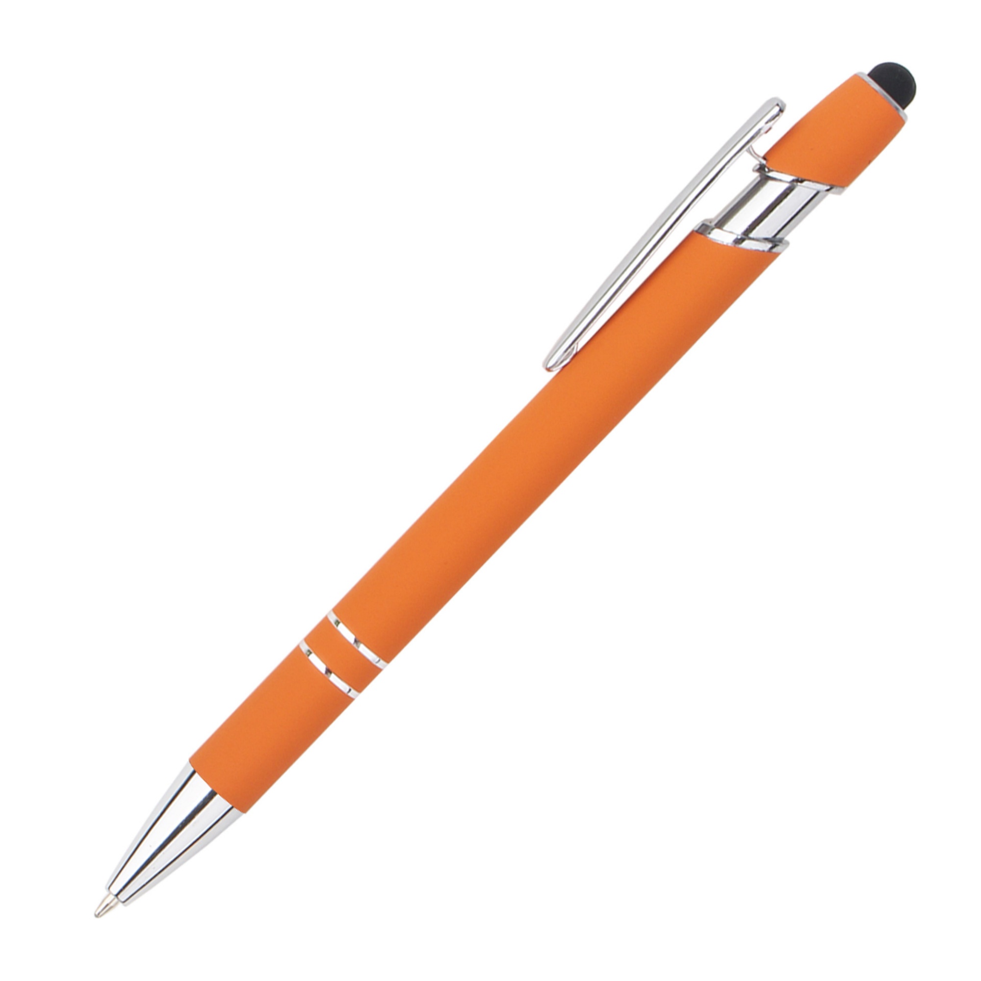 Retractable Metal Ballpoint Pen With Stylus Tip Black Ink 43