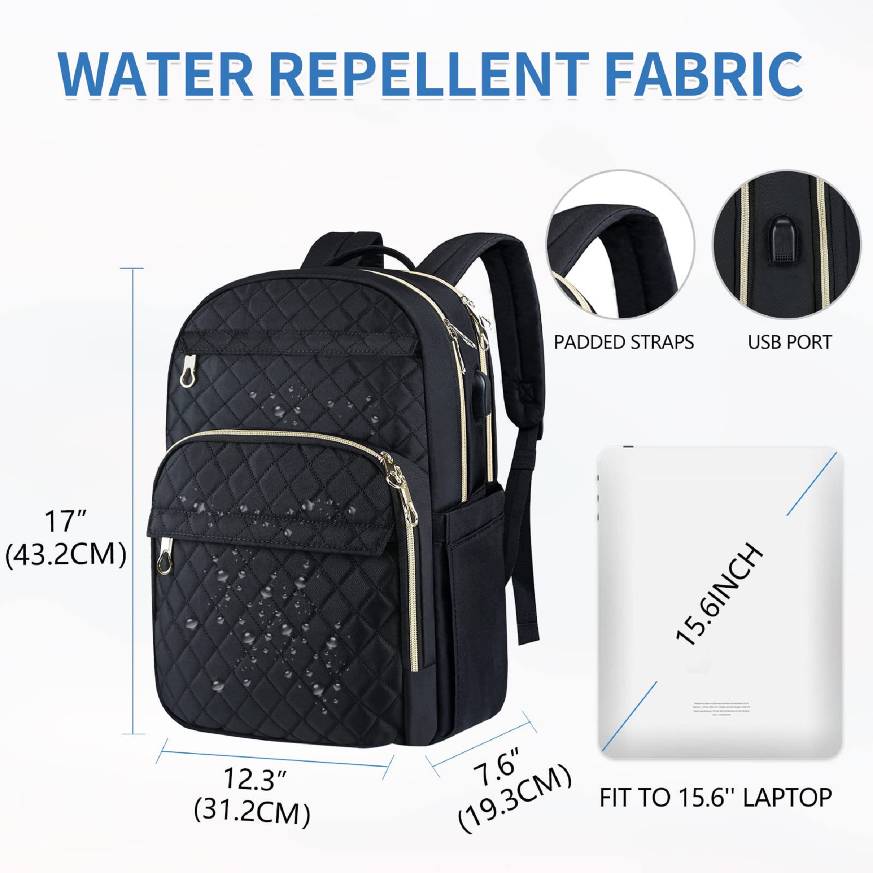 15.6 Inch Stylish Daypack with USB Charging Port 6