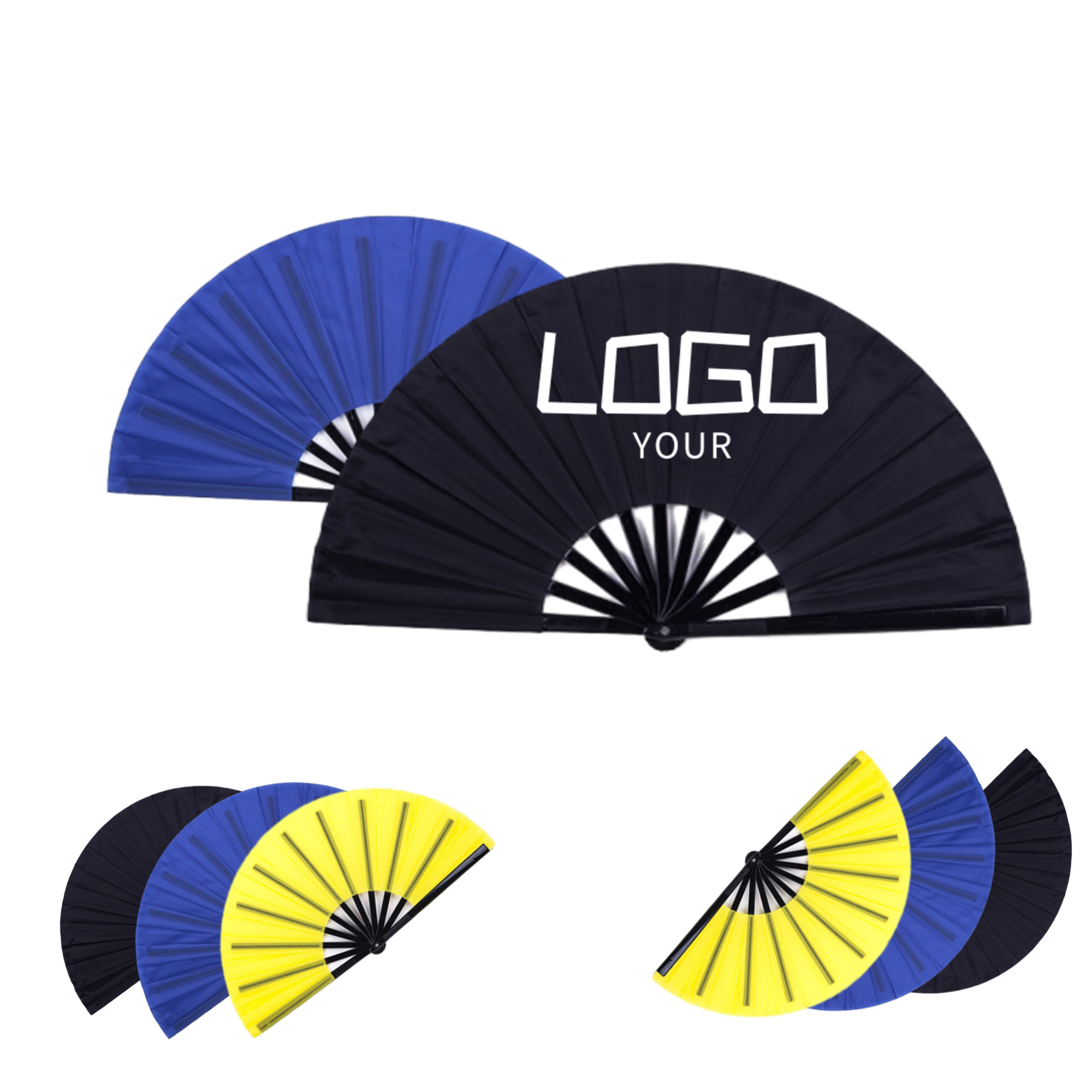 Polyester Folding Hand Fan With Plastic Frame 3