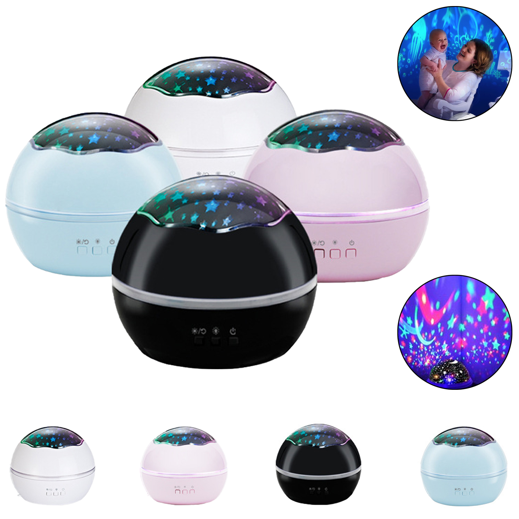 360-Degree Rotating Star Moon Projection Lamp 5