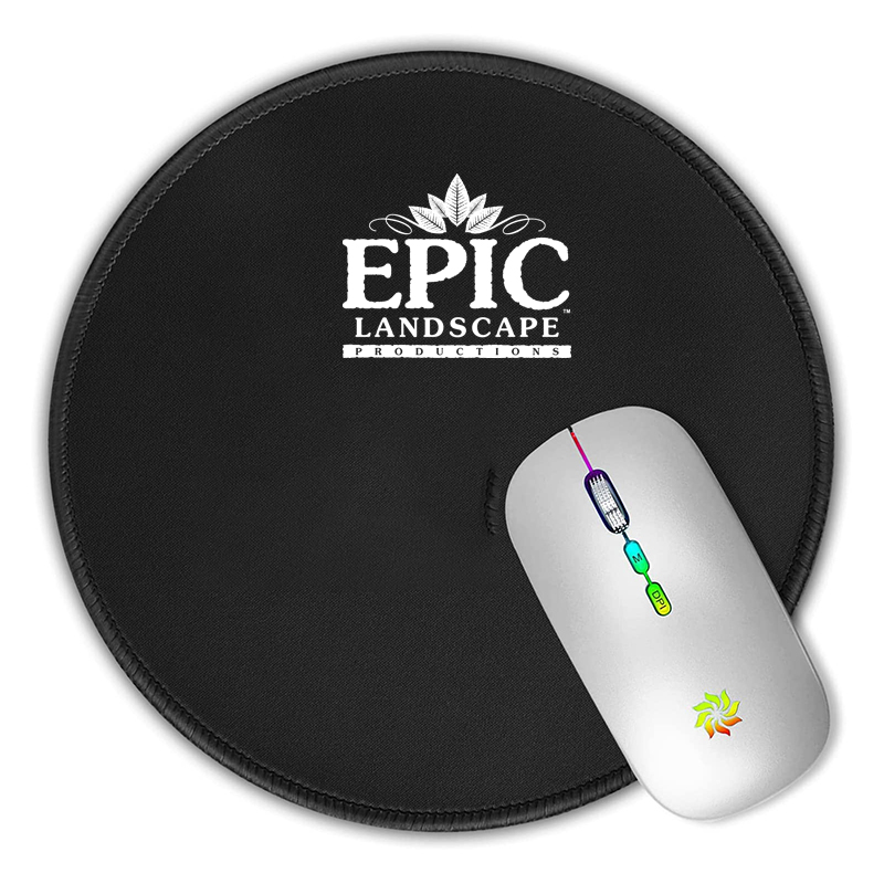 Small Round Rubber Computer Mouse Padwith Stitched Edge